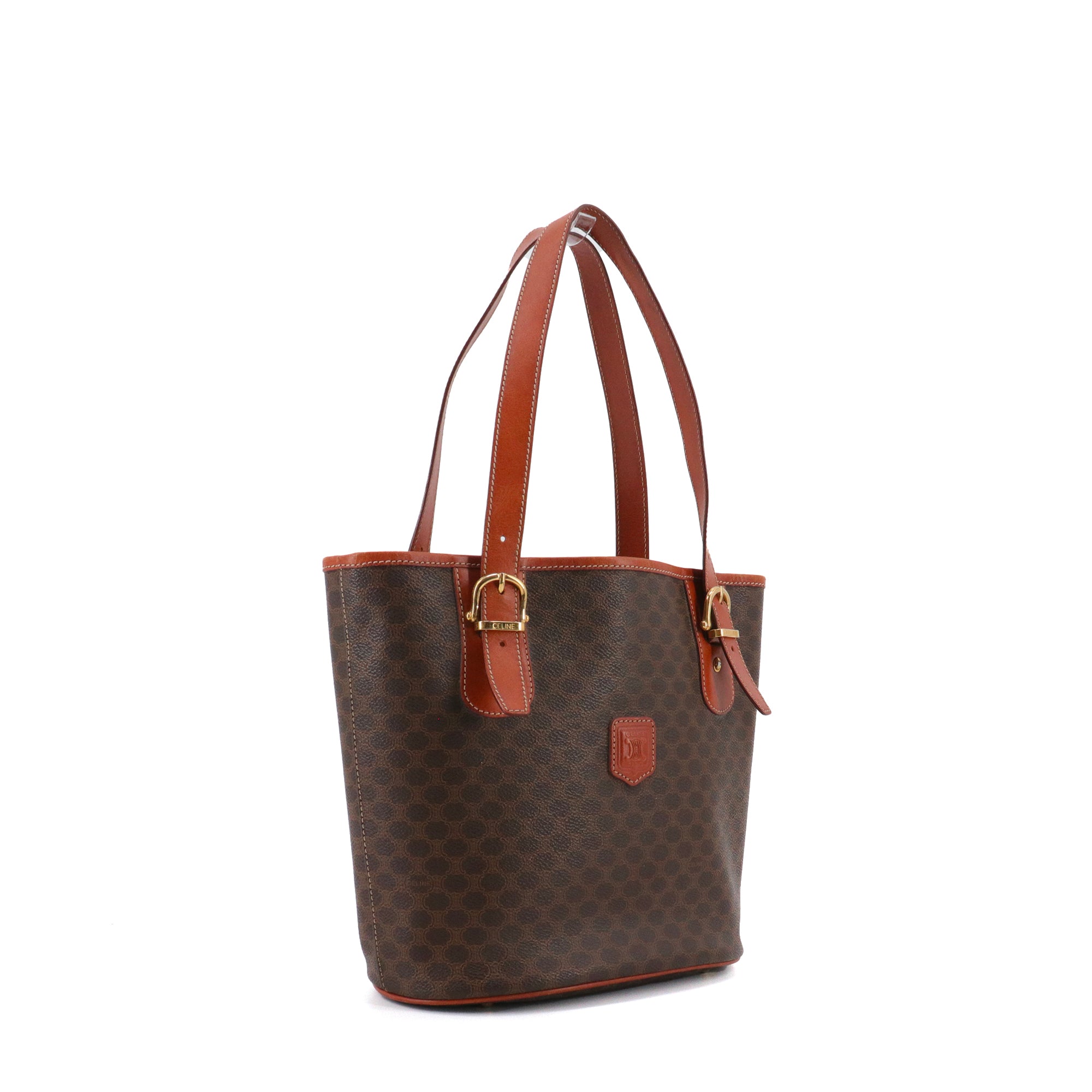 CELINE - Sac à main Seau Triomphe Celine en toile monogrammée marron