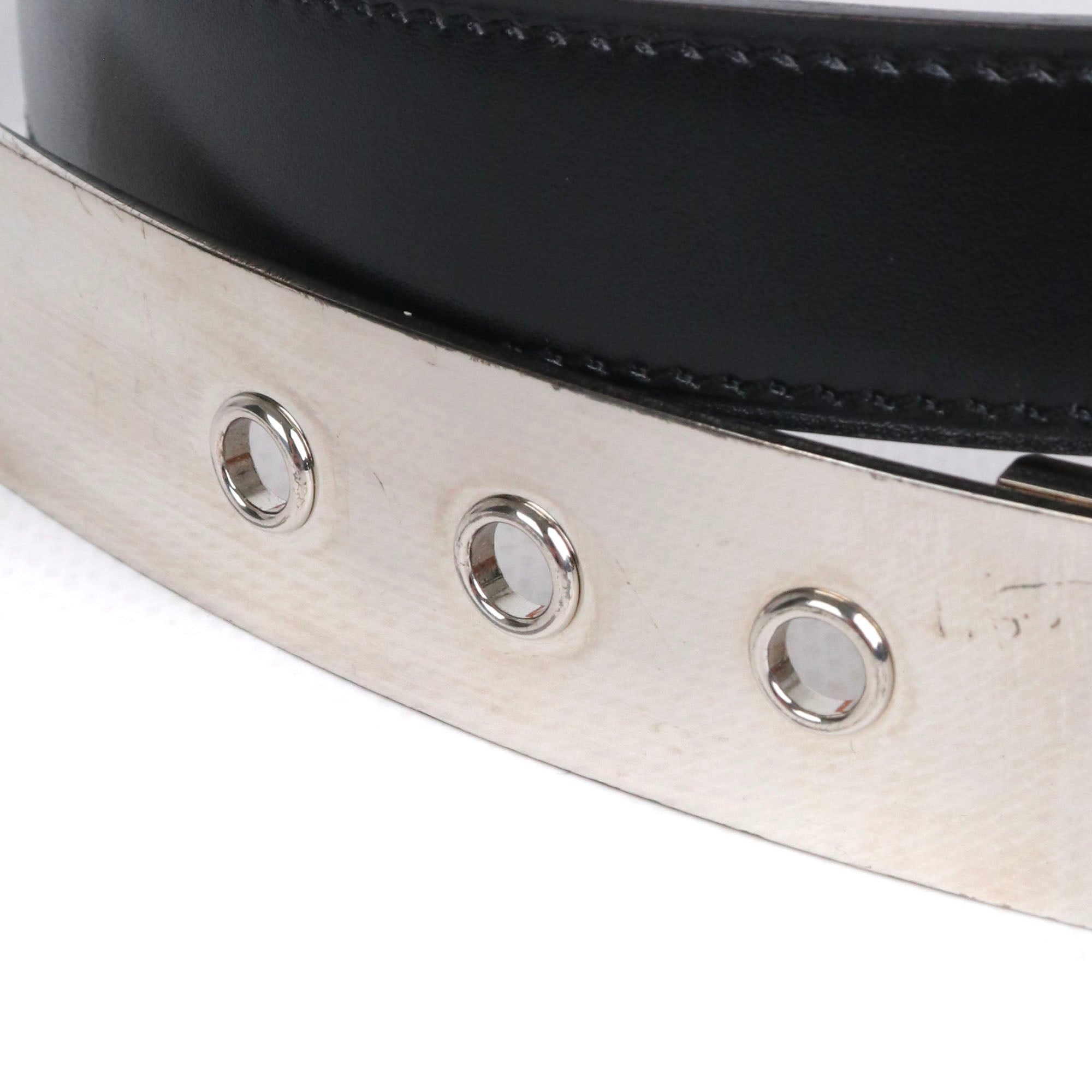 HERMÈS - Ceinture Java Hermès en cuir box noir (T65)