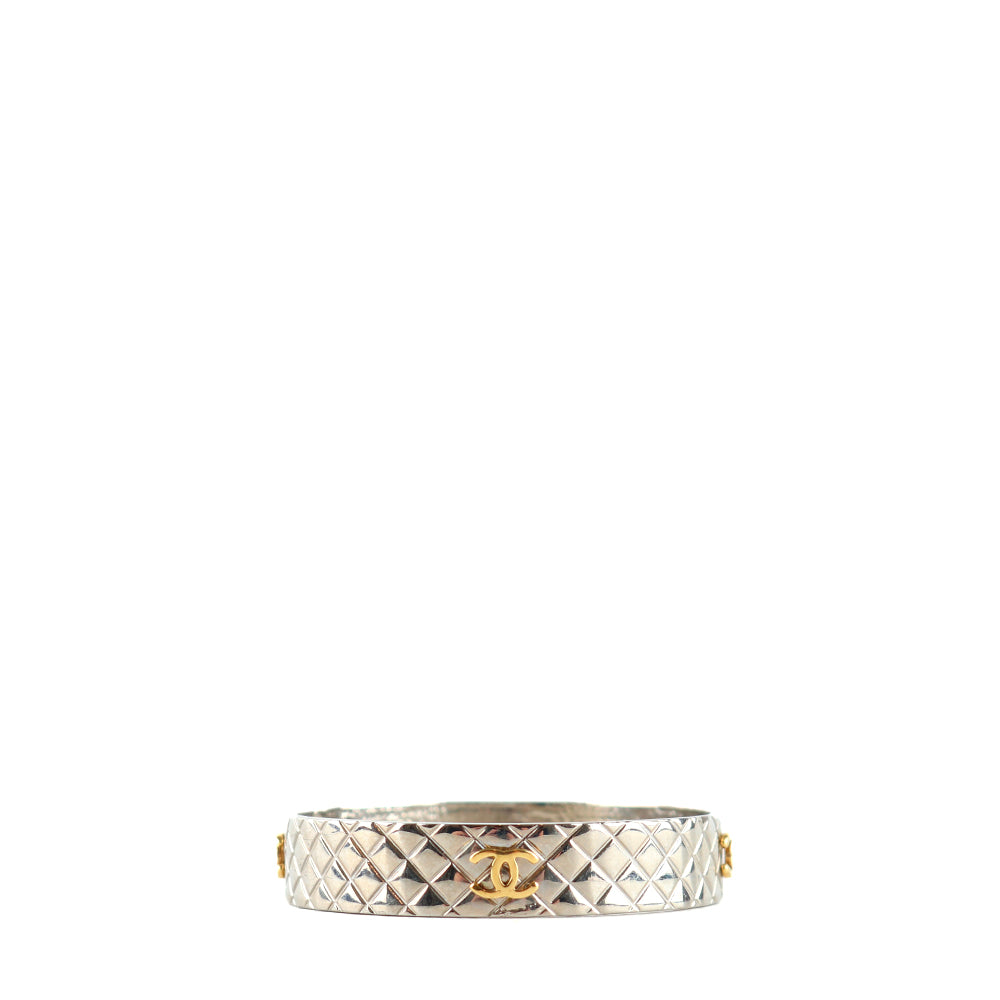 CHANEL - Silver and gold CC bangle