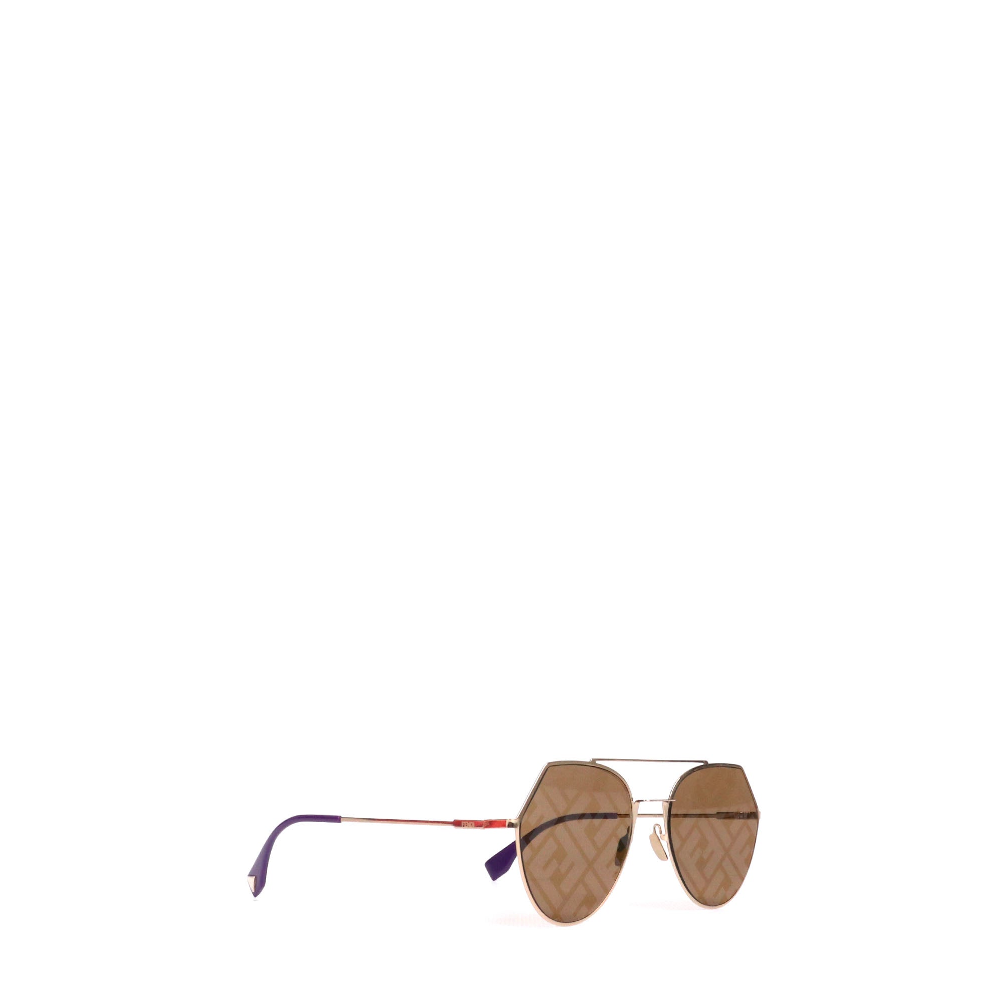 FENDI - Lunettes de soleil Aviateur Fendi en métal doré
