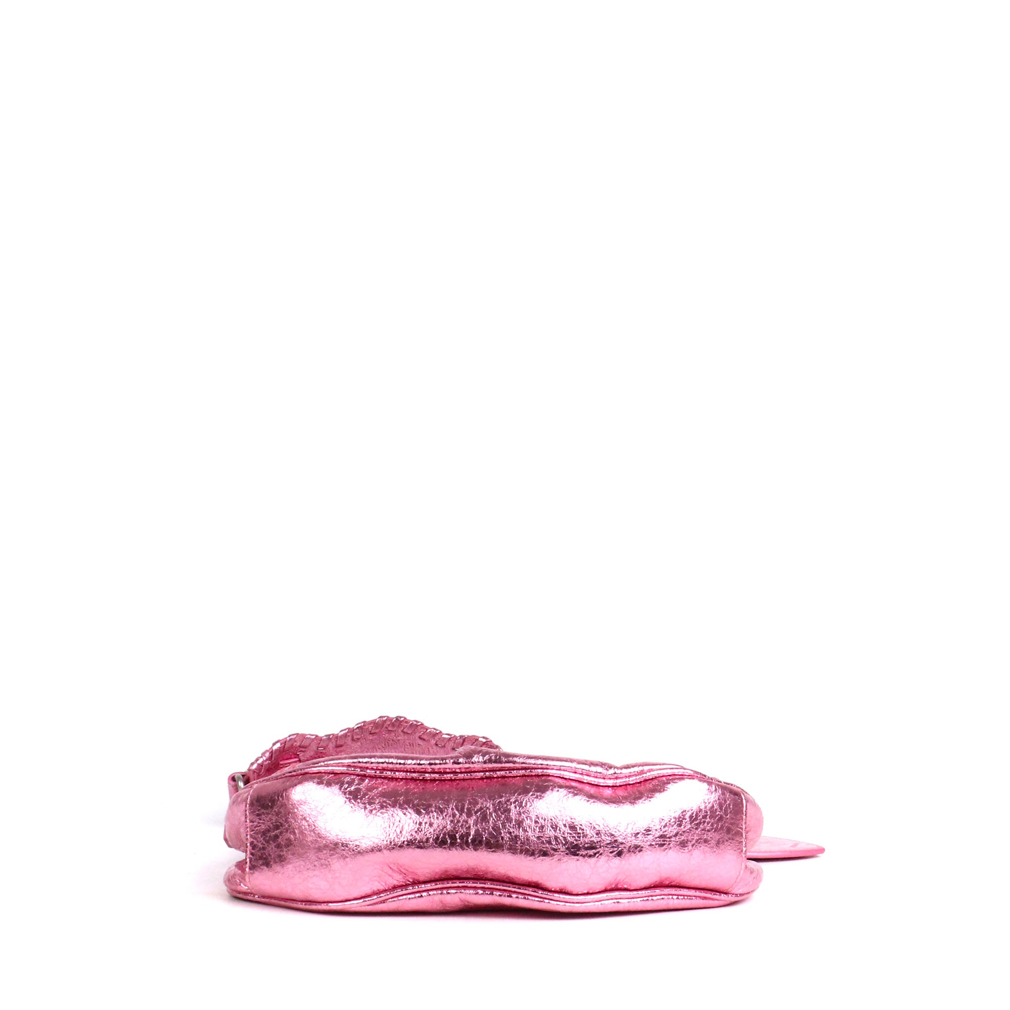 BALENCIAGA - Sac à bandoulière Cagole XS strass en cuir rose