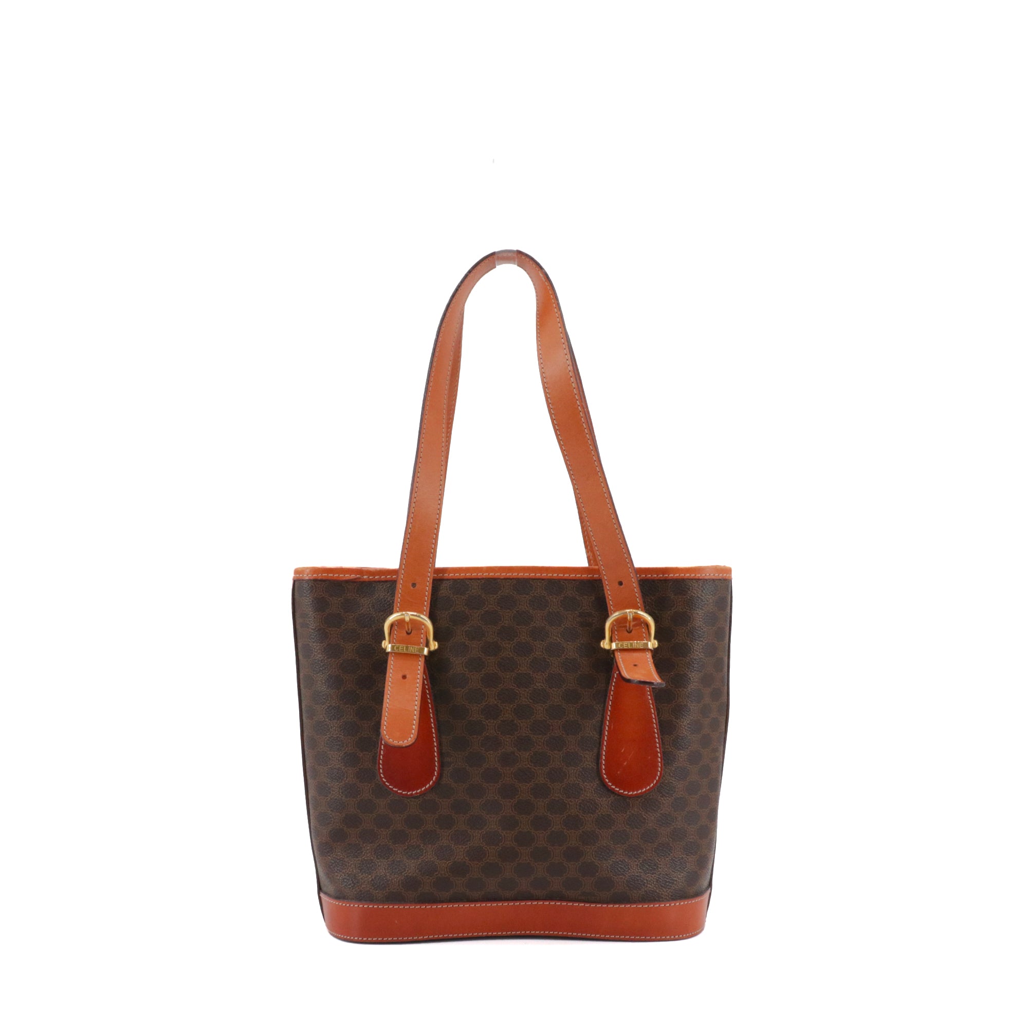 CELINE - Sac à main Seau Triomphe PM Celine en toile monogrammée marron