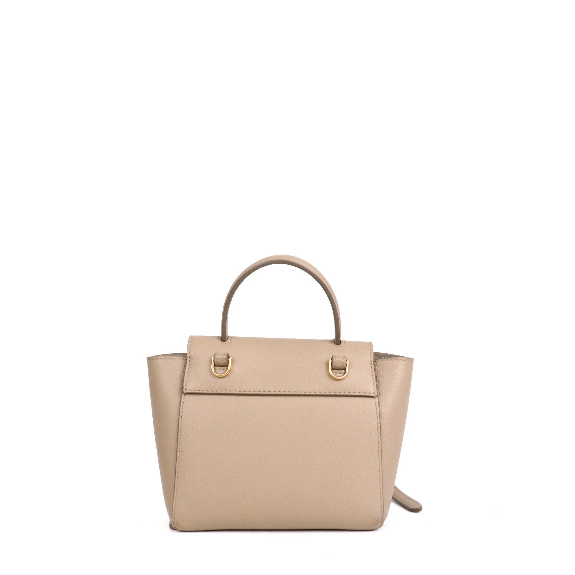 CELINE - Small size 16 handbag in gray smooth leather