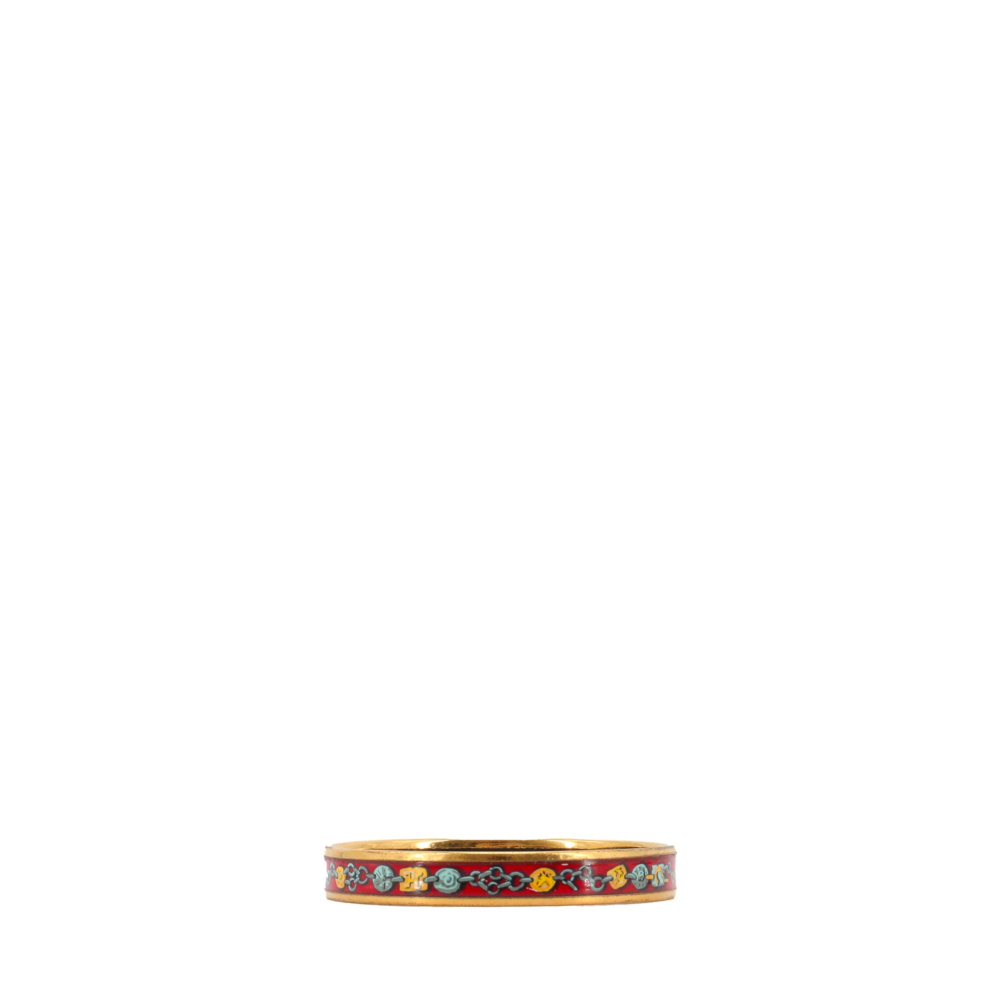 HERMÈS - Bracelet Jonc Hermès en métal doré et émail (T1)