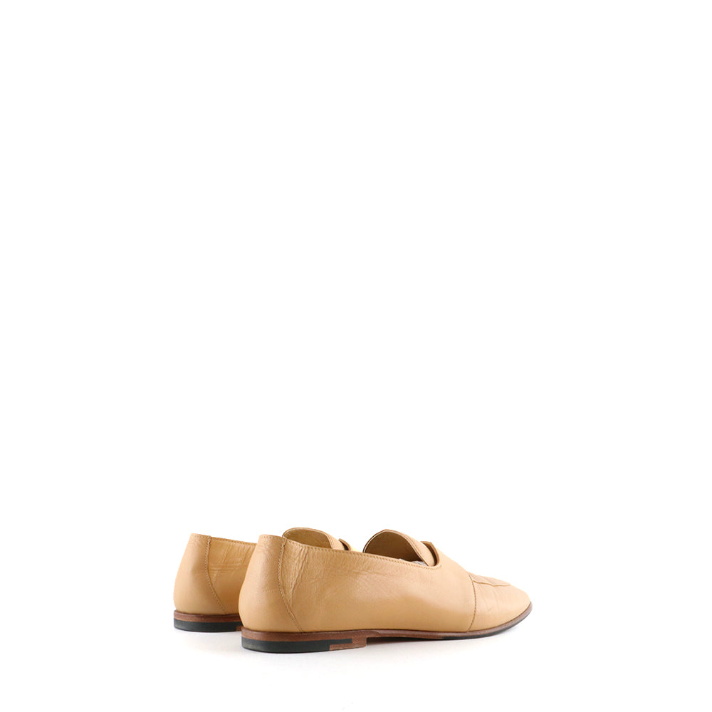 HERMÈS - Mocassins Kennedy en cuir beige (T37,5)