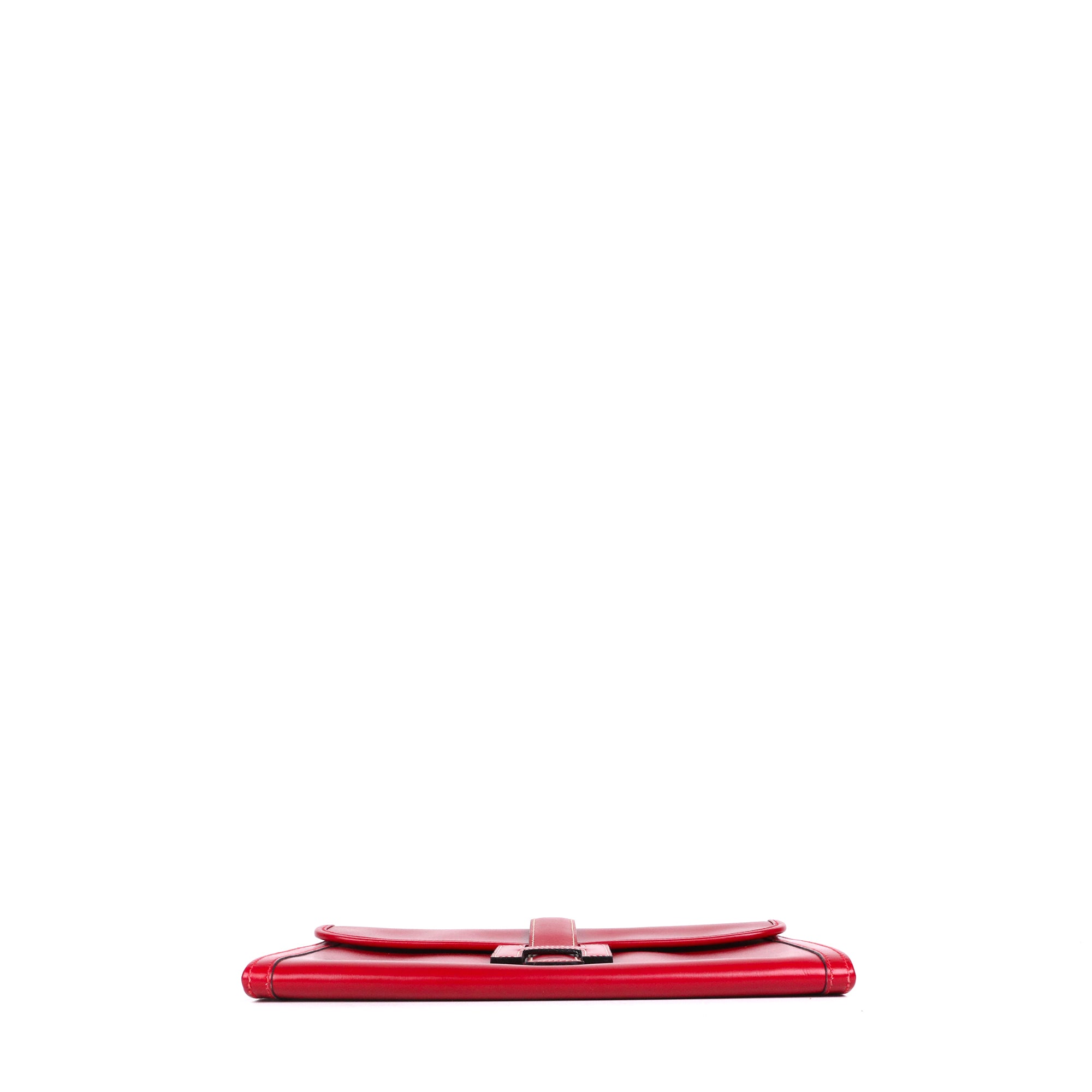 HERMÈS - Pochette Jige Hermès en cuir box rouge Vintage