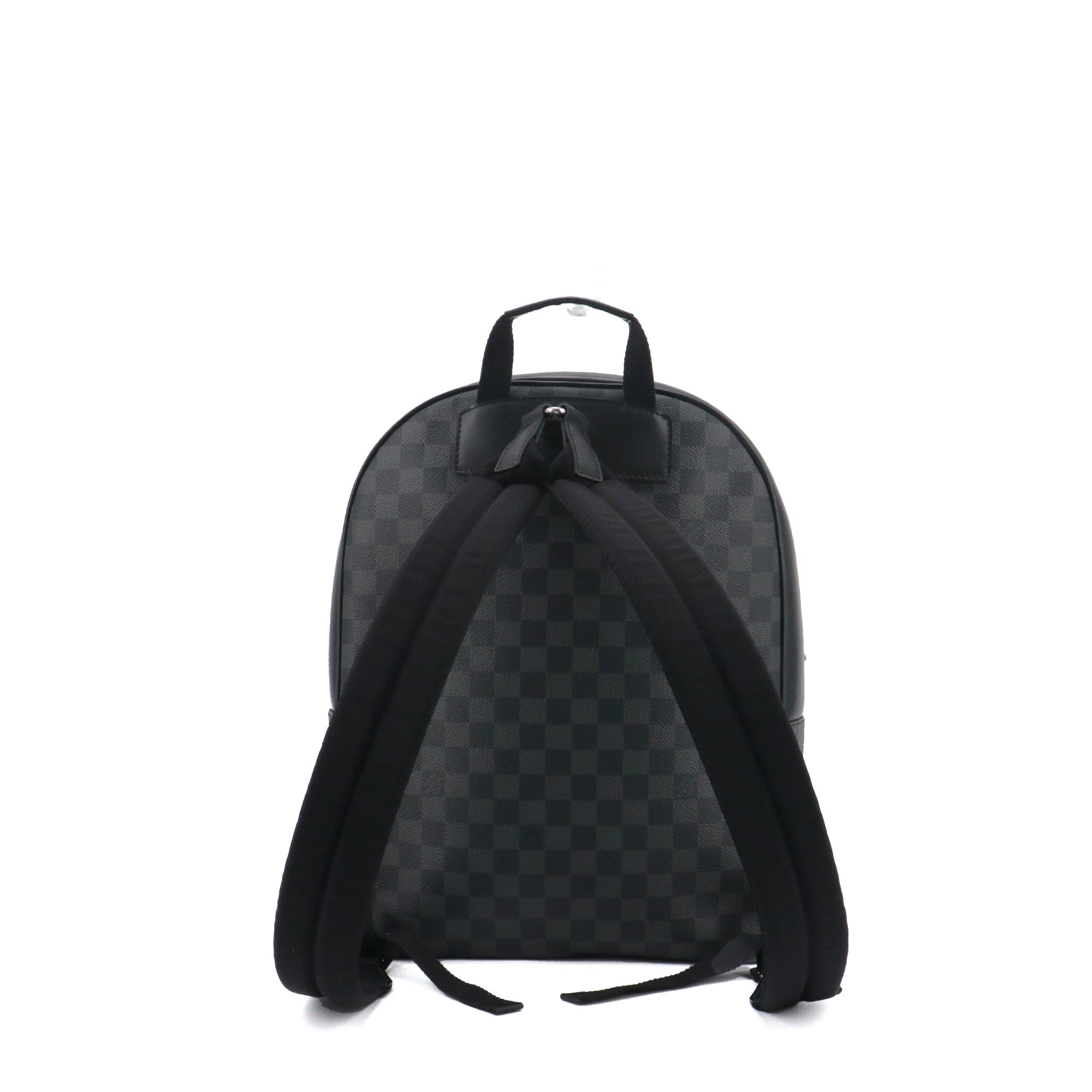 LOUIS VUITTON - Sac à dos Josh Louis Vuitton en cuir noir et toile damier graphite