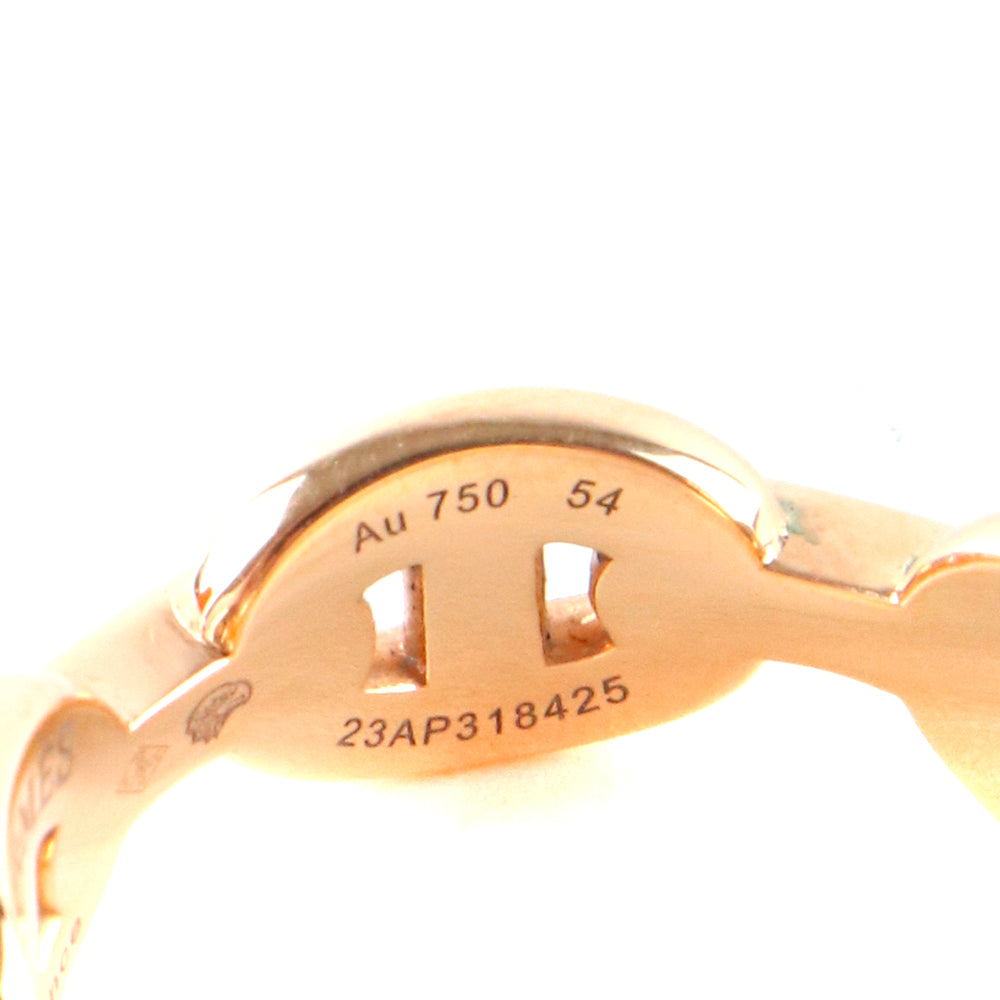 HERMÈS - Chaine d’Ancre Enchaînée ring in pink gold and diamonds (T54)