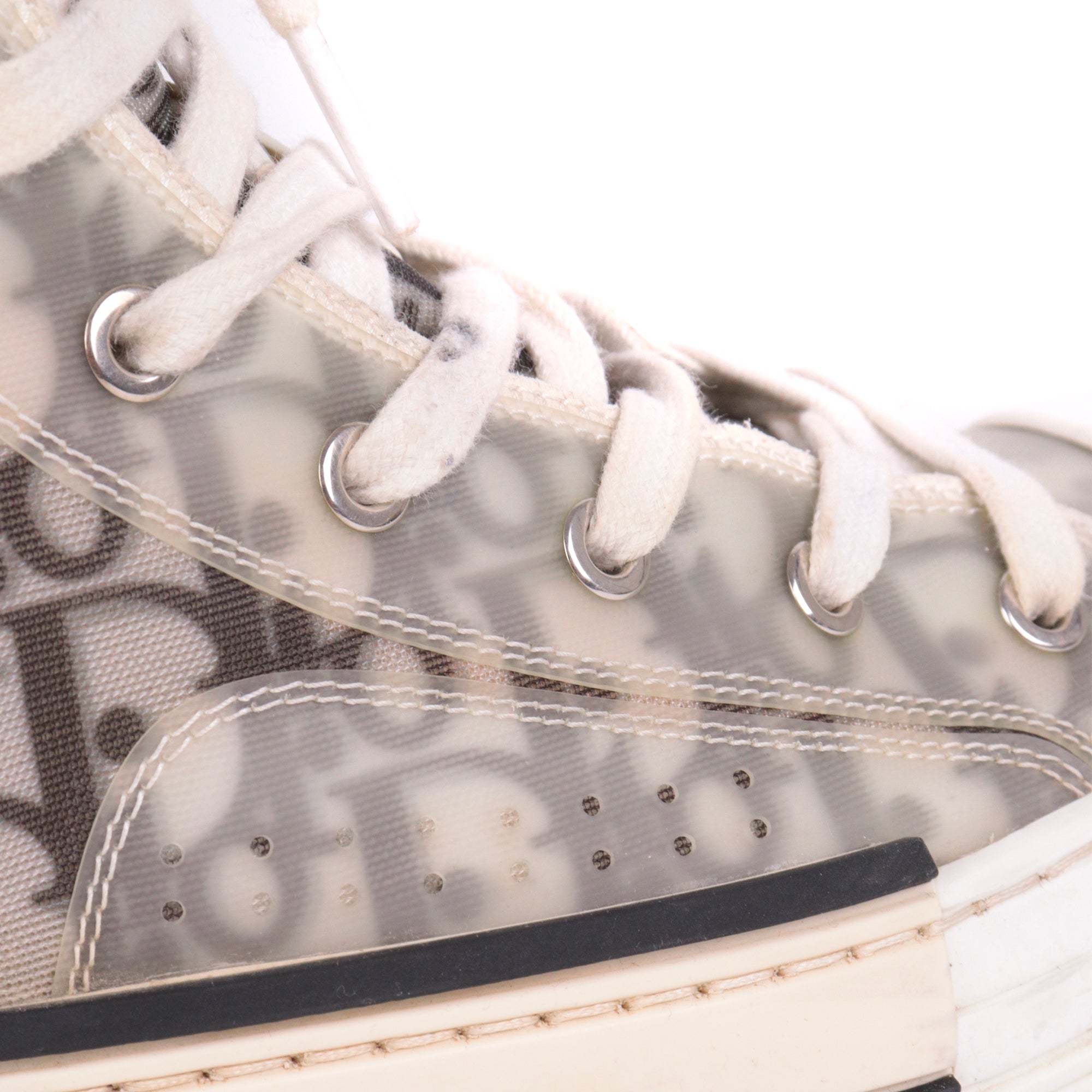 DIOR - Sneakers B23 Dior Haute en toile oblique blanche (T41,5)