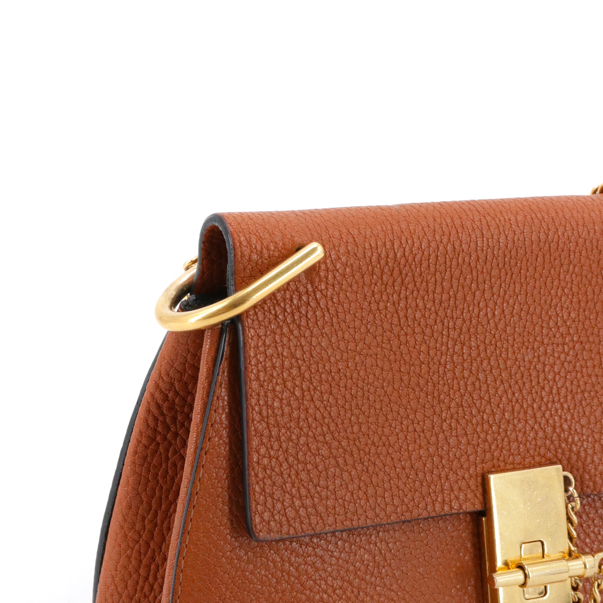 CHLOÉ - Sac à bandoulière Drew Chloé  en cuir grainé marron