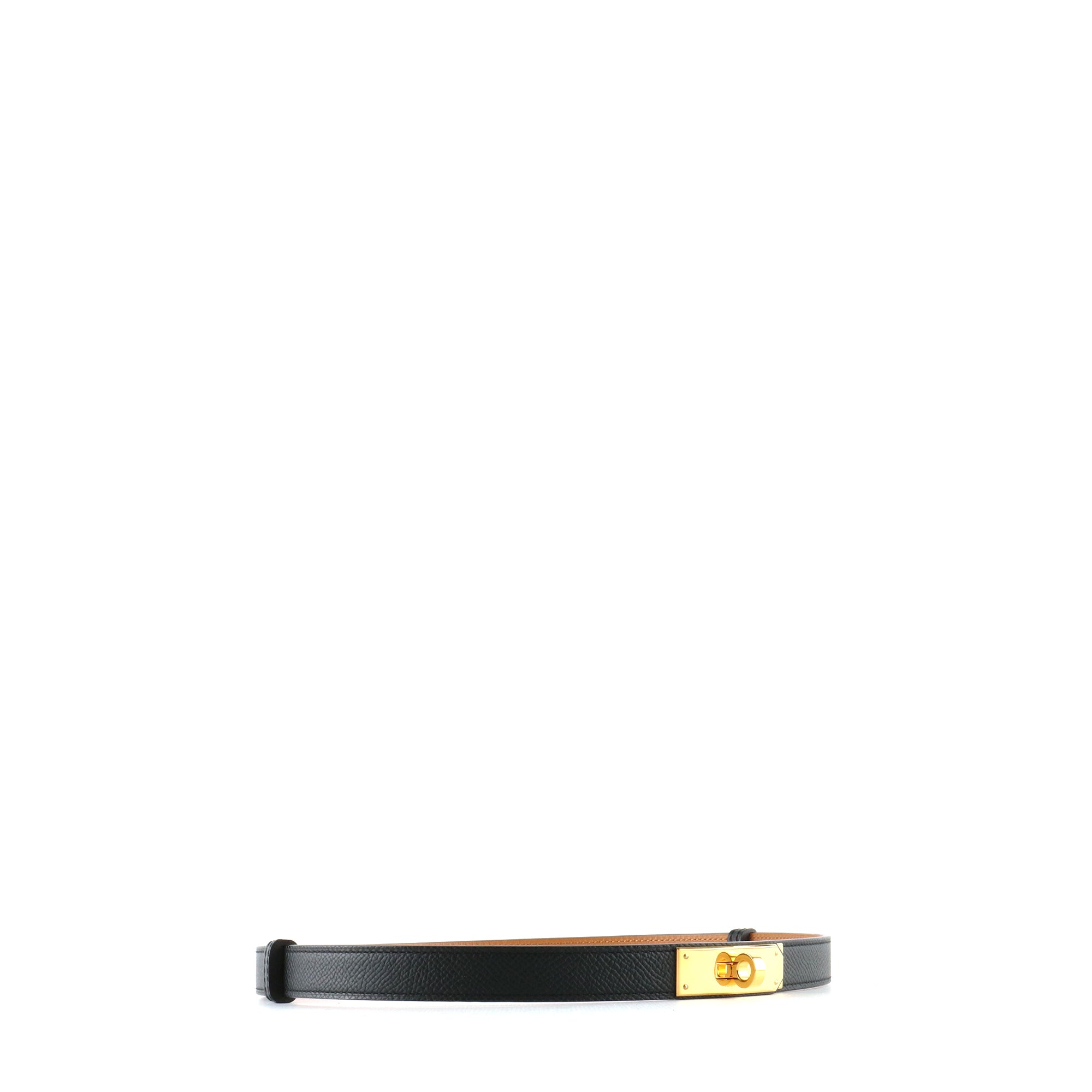 HERMÈS - Ceinture Kelly 18 en cuir Epsom noir