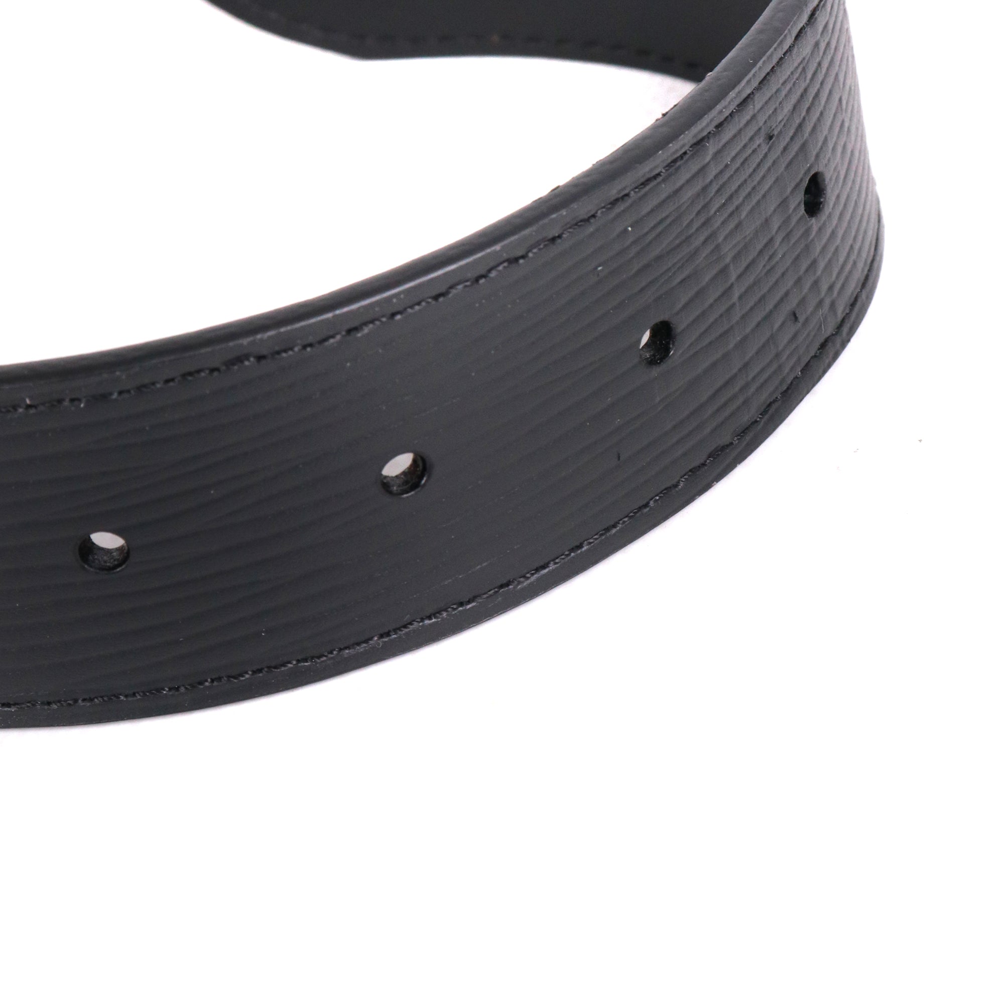 LOUIS VUITTON - Ceinture Louis Vuitton en cuir épi noir (T100)