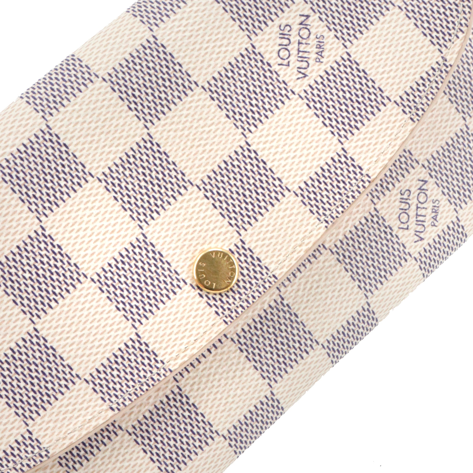LOUIS VUITTON - Portefeuille Emilie Louis Vuitton en toile damier azur