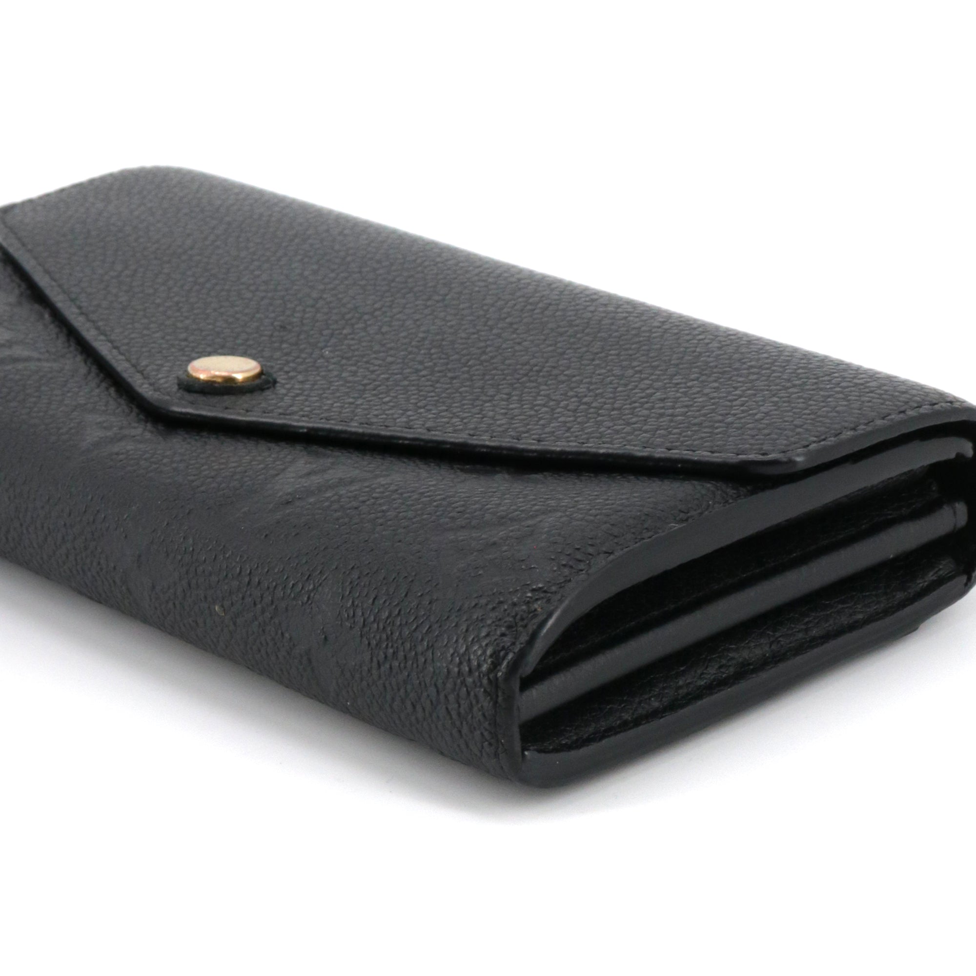 LOUIS VUITTON - Portefeuille Sarah Louis Vuitton en cuir Monogram Empreinte noir