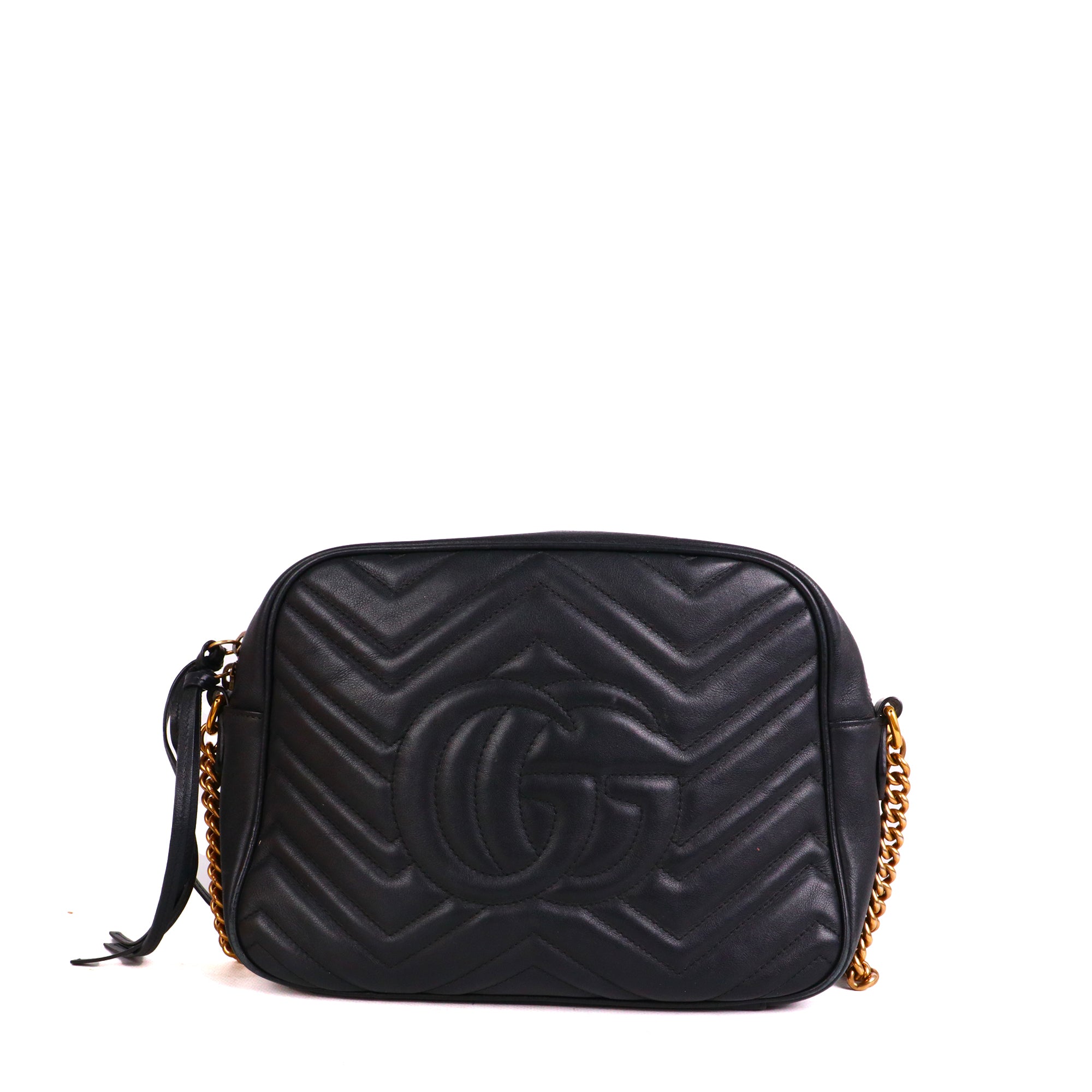 GUCCI - Caméra Marmont Small Size quilted shoulder bag in black leather