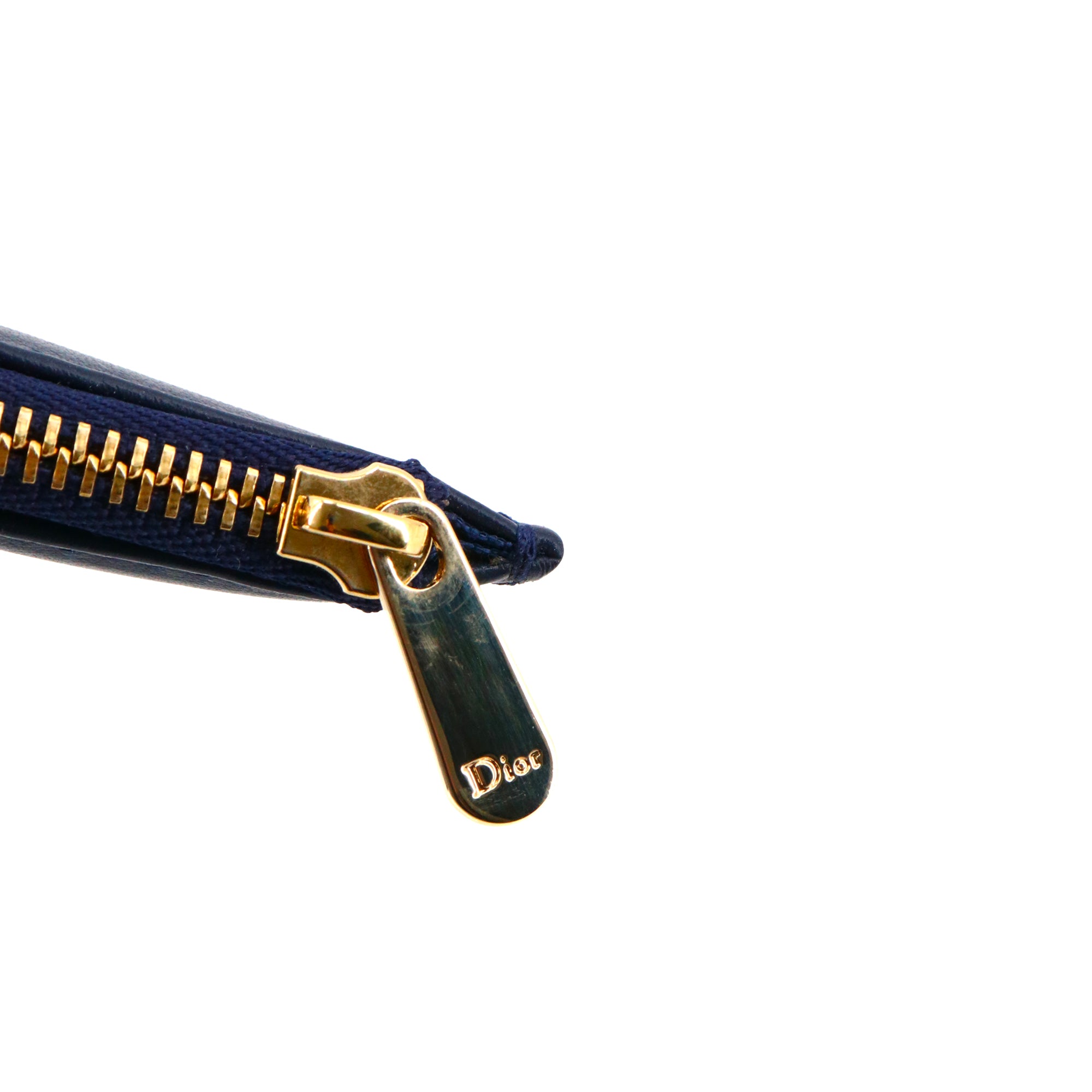 DIOR - Porte-monnaie Dior en cuir bleu marine