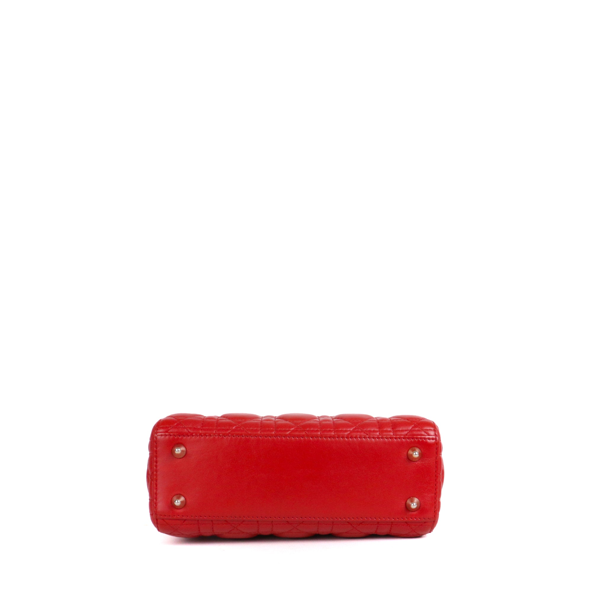 DIOR - Sac à main My Lady Dior small en cuir lisse rouge