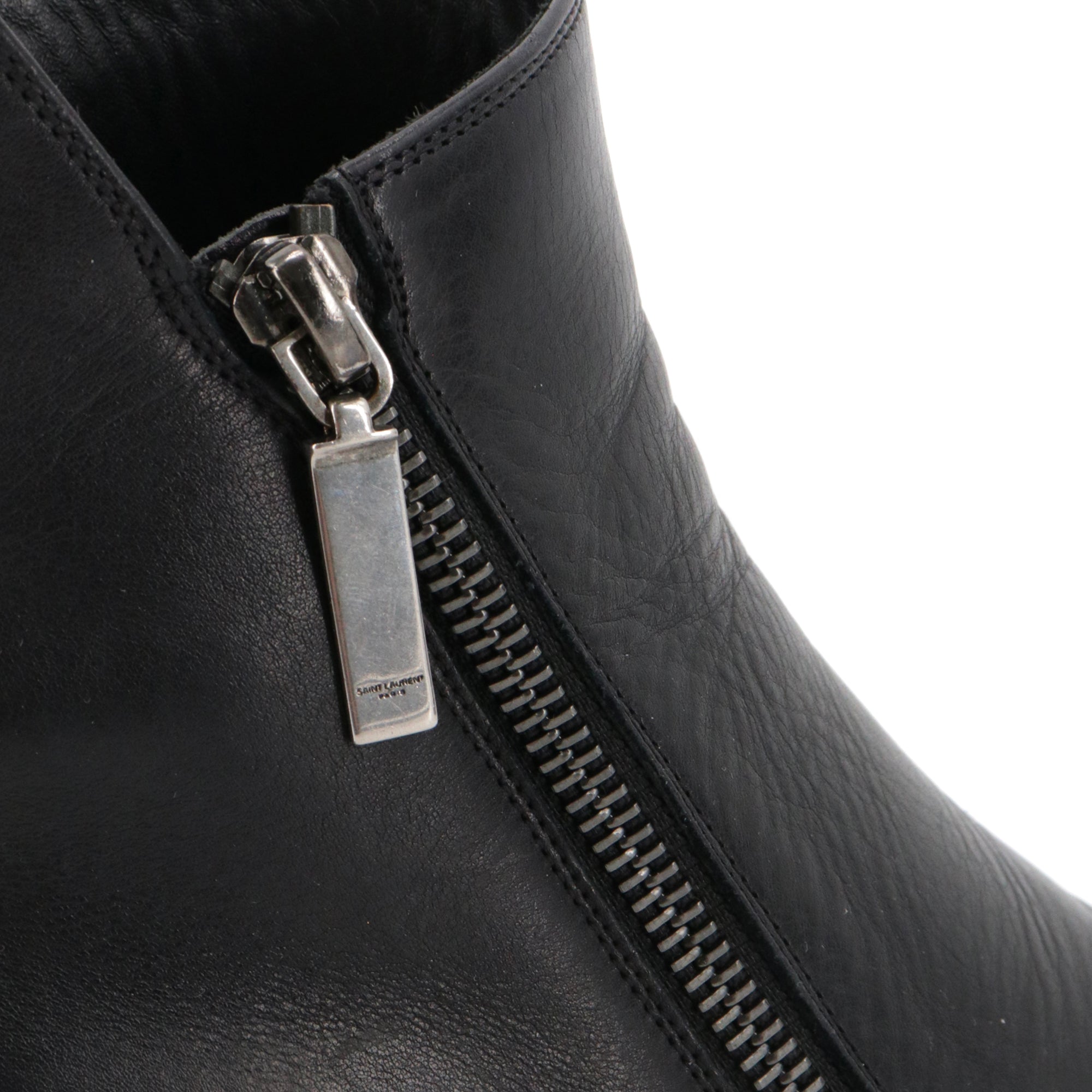 SAINT LAURENT - Bottines Beat Saint Laurent en cuir noir (T36.5)