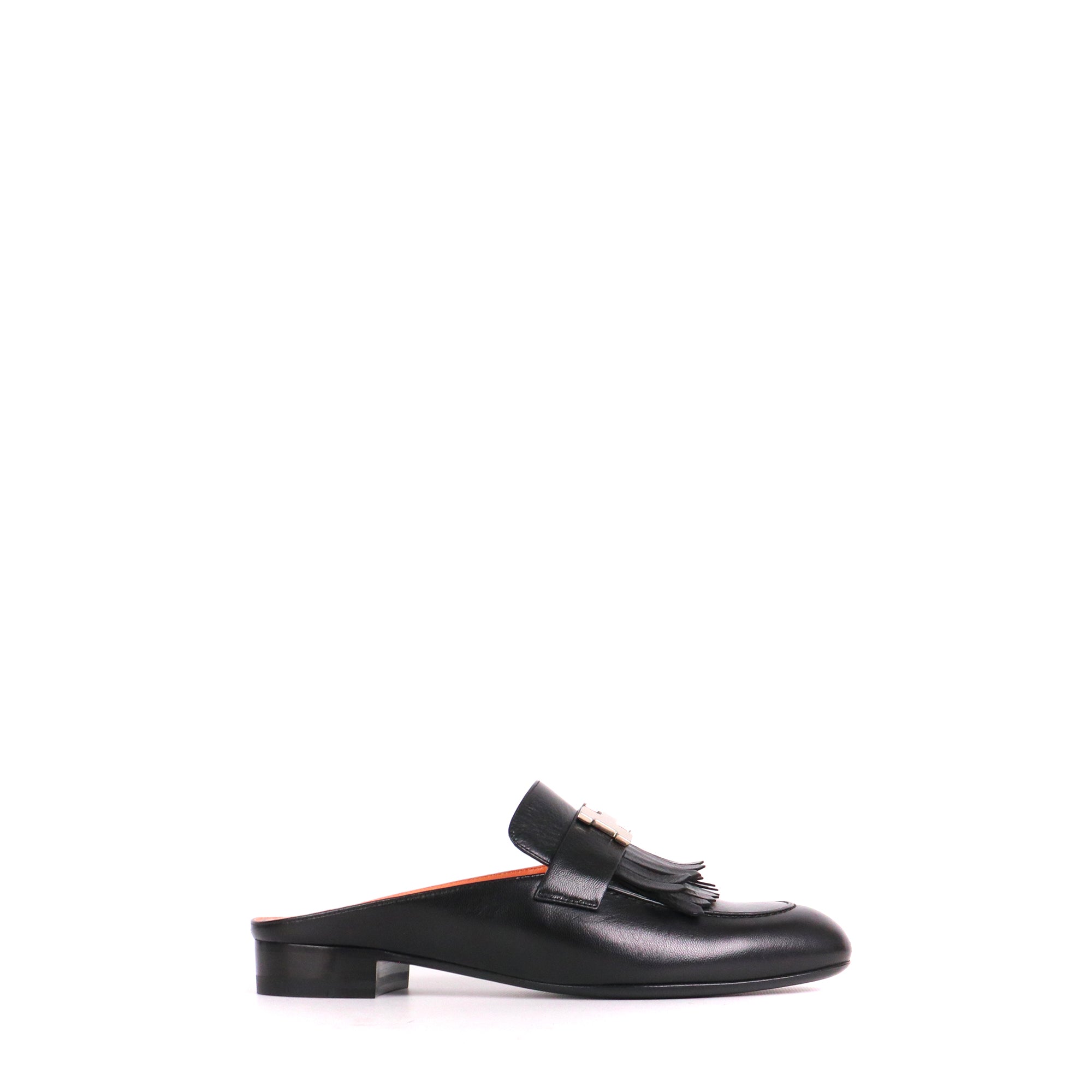 HERMÈS - Chypre sandals in black smooth leather (T36)