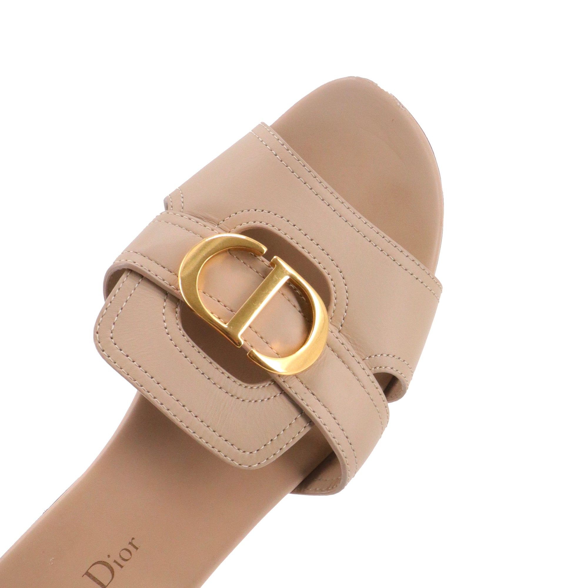 DIOR - Sandales 30 Montaigne Dior en cuir beige (T39)