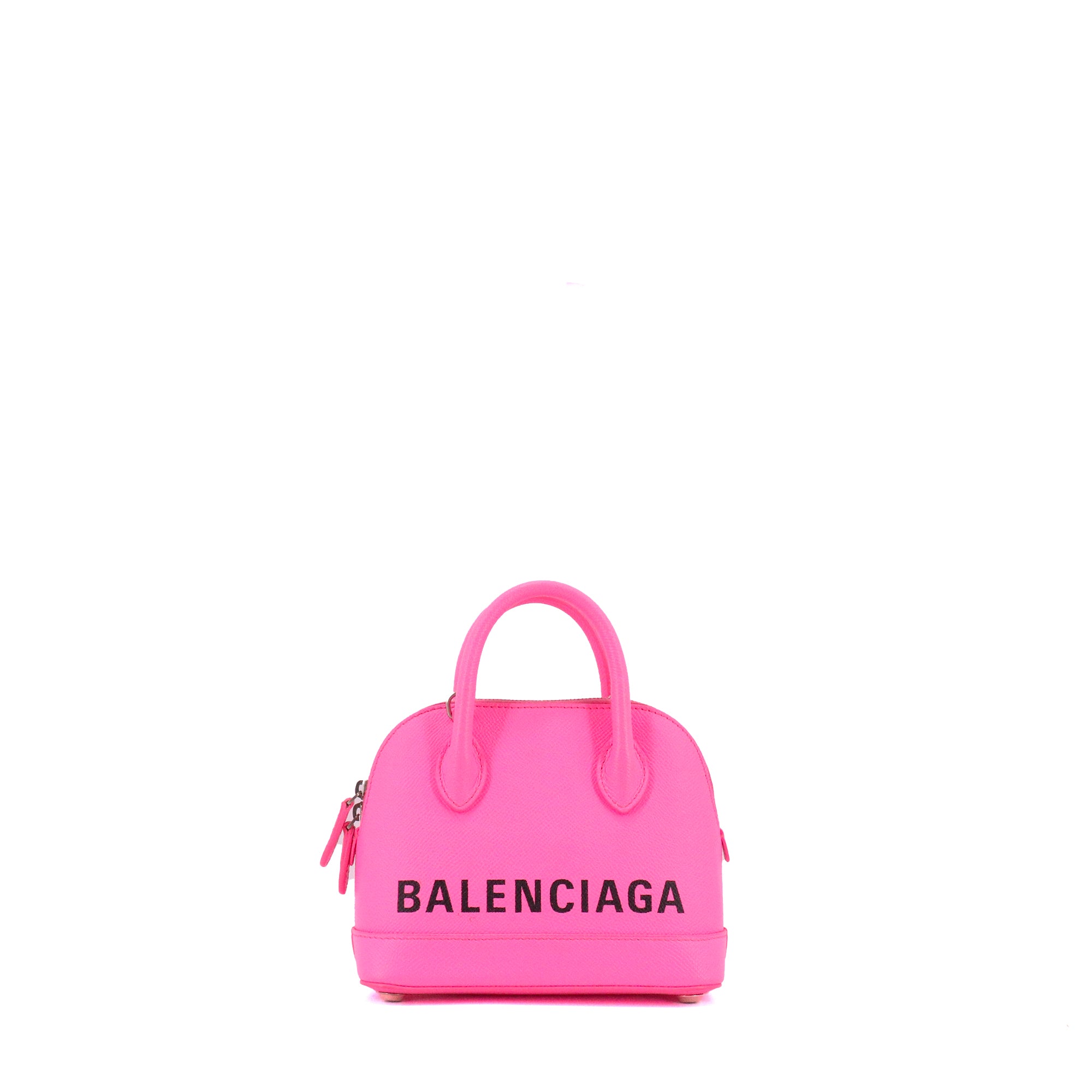 BALENCIAGA - Sac à bandoulière Ville Balenciaga en cuir grainé rose fluo