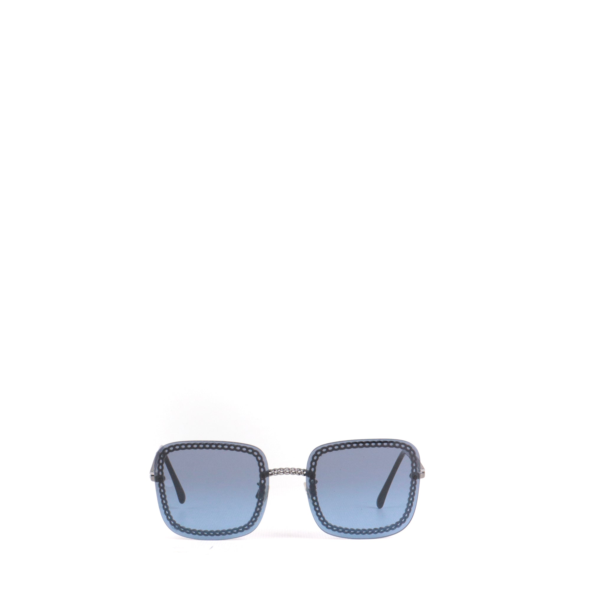 CHANEL - Lunettes de soleil Chanel en métal argenté