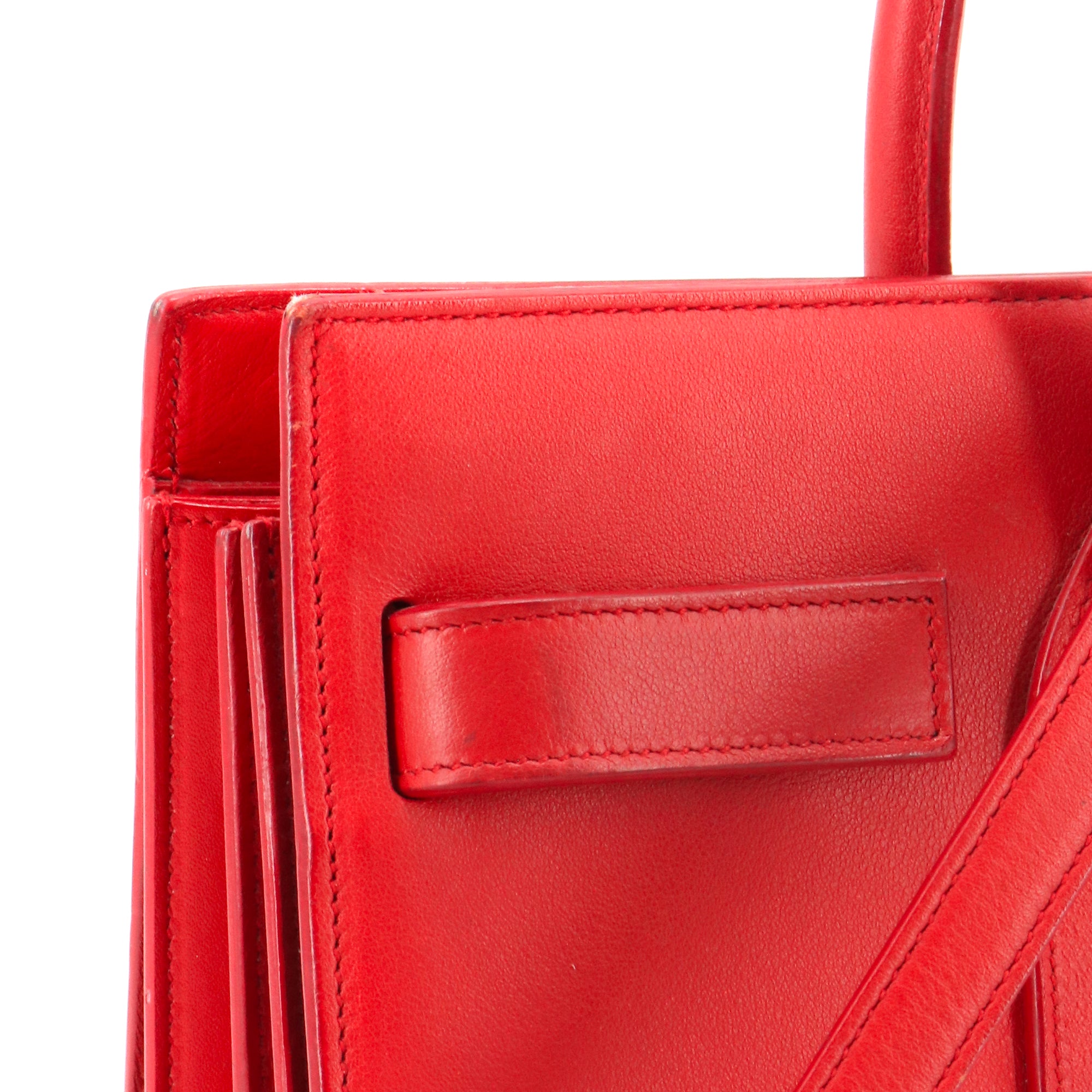 SAINT LAURENT - Sac de Jour small Saint Laurent en cuir rouge