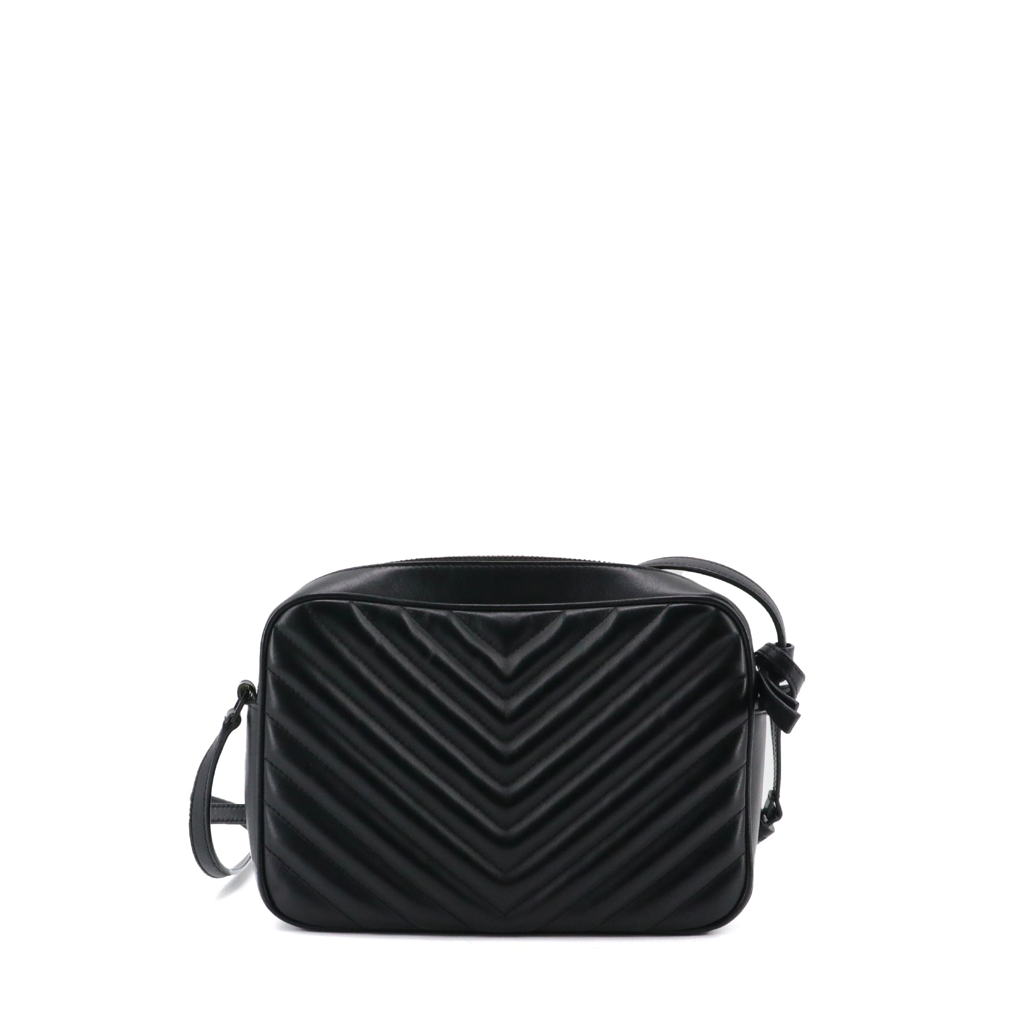 SAINT LAURENT - Sac à bandoulière Lou Saint Laurent en cuir chevron noir