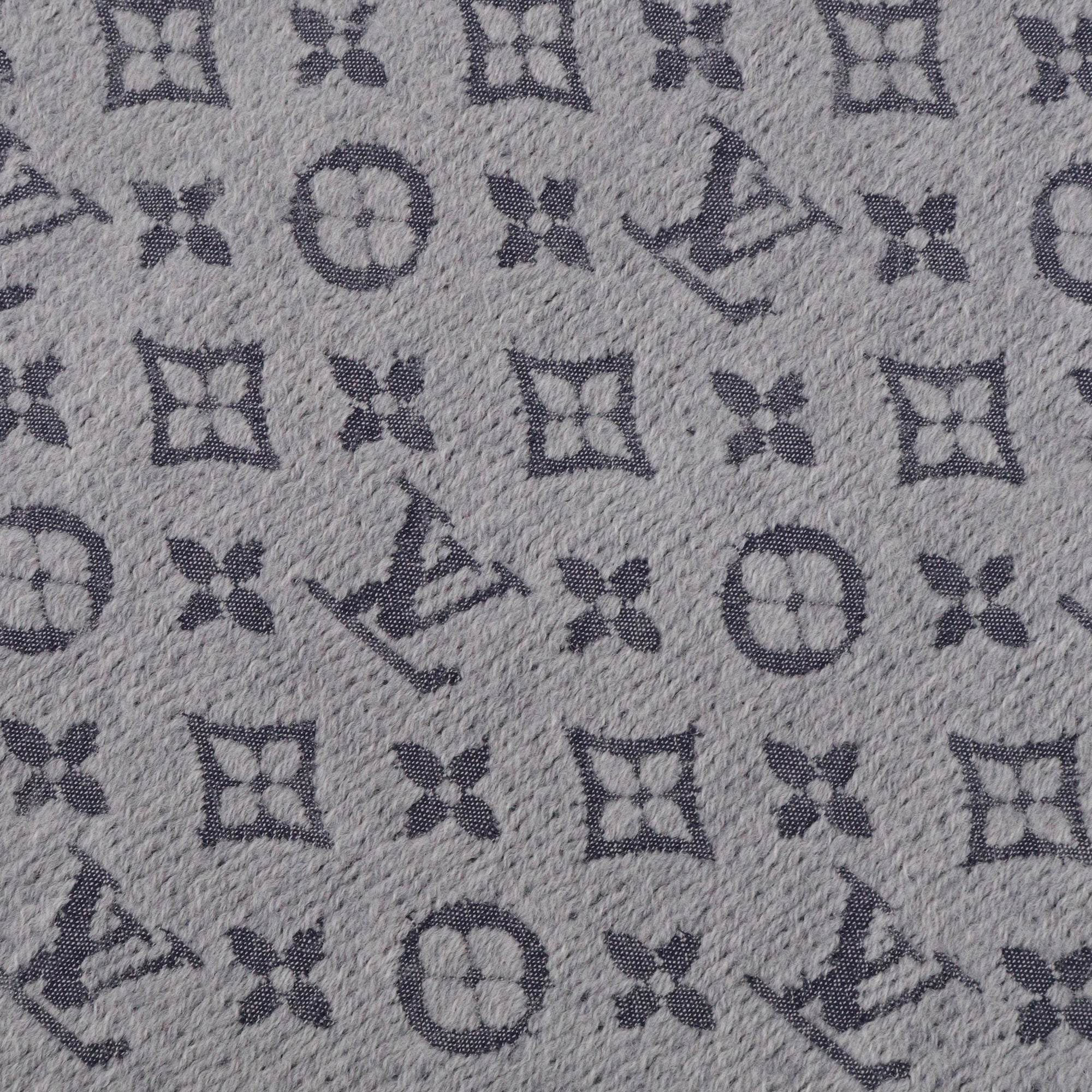 LOUIS VUITTON - Écharpe Monogram Classic Louis Vuitton en laine grise