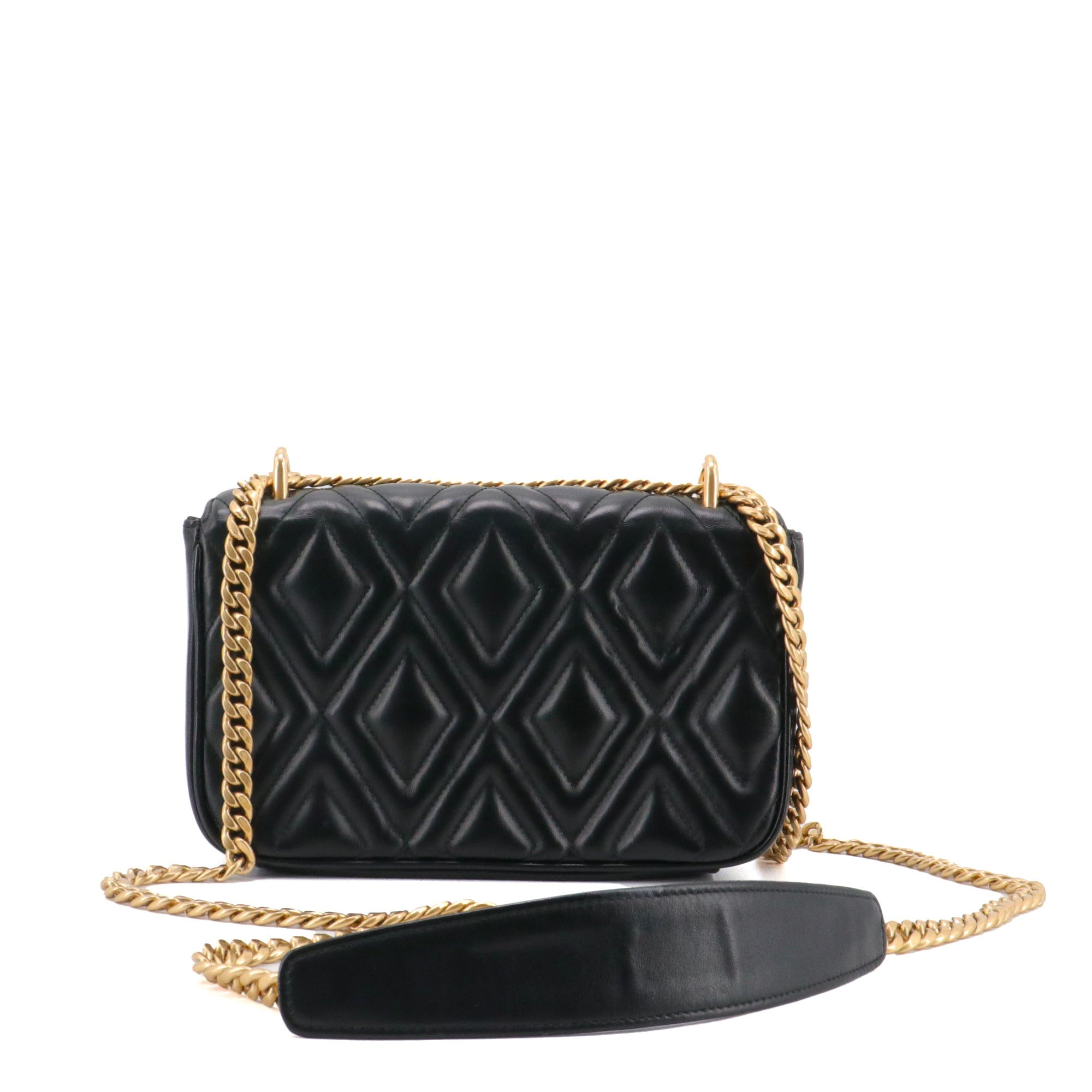 MIU MIU - Sac à bandoulière Miu Miu en cuir nappa matelassé noir