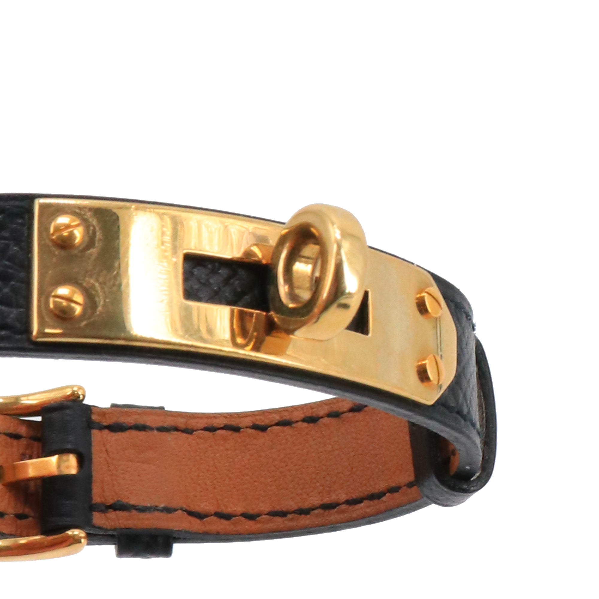 HERMÈS - Hermes Collier de Chien Bracelet in Pink Alligator Leather (T2)