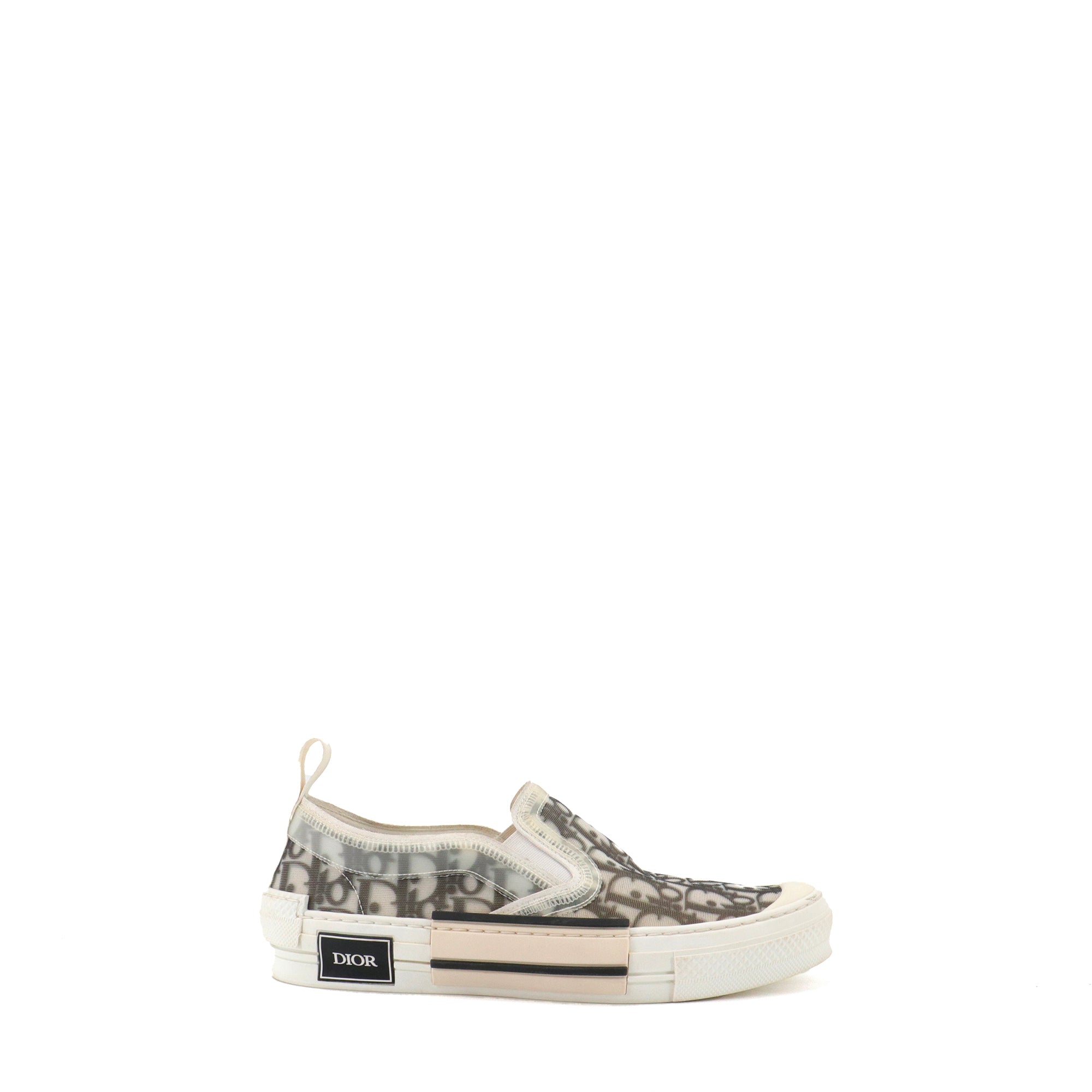 DIOR - Sneakers Slip-On B23 Dior en toile Dior oblique blanche (T40)