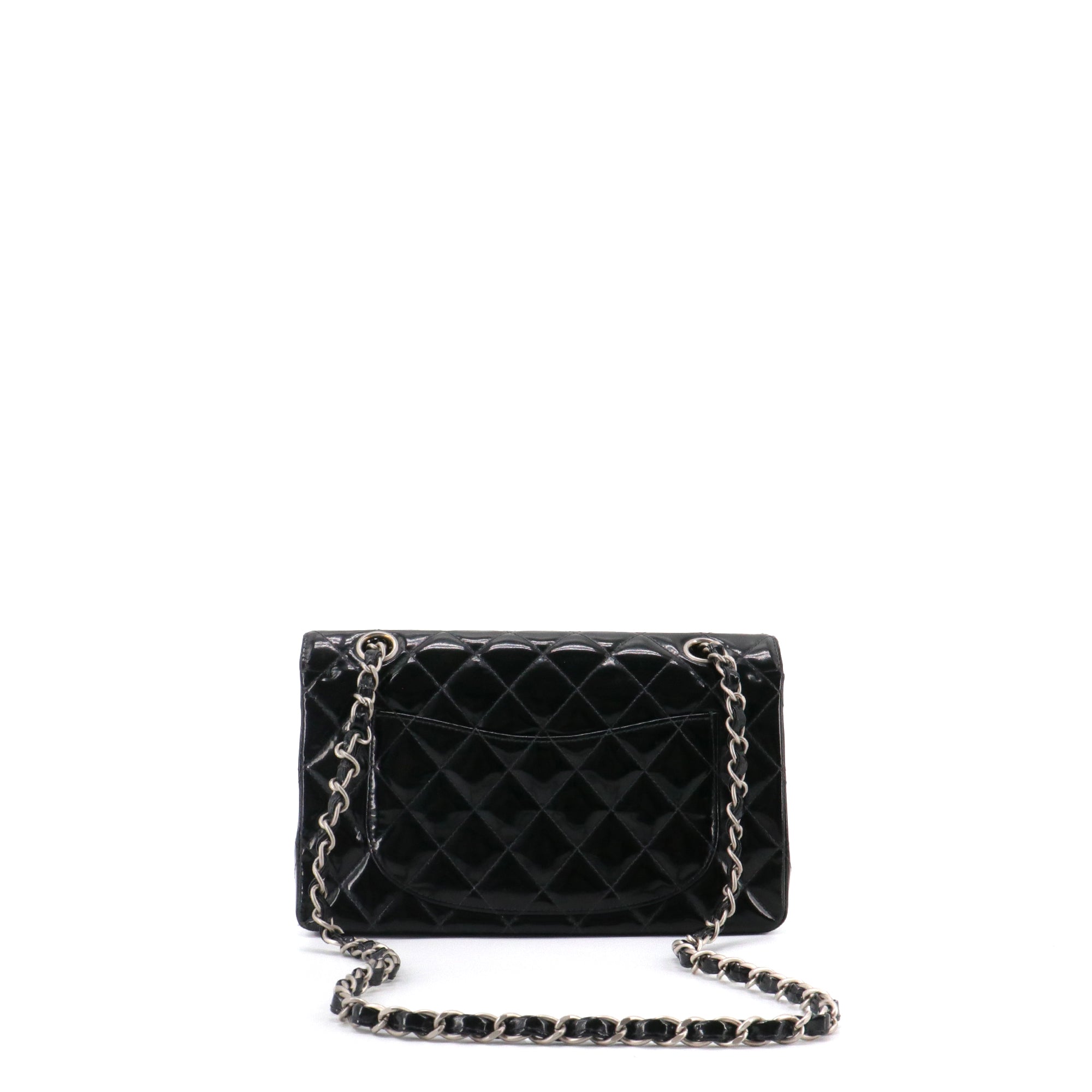 CHANEL - Sac à main Classique/Timeless 23 Chanel en cuir verni noir