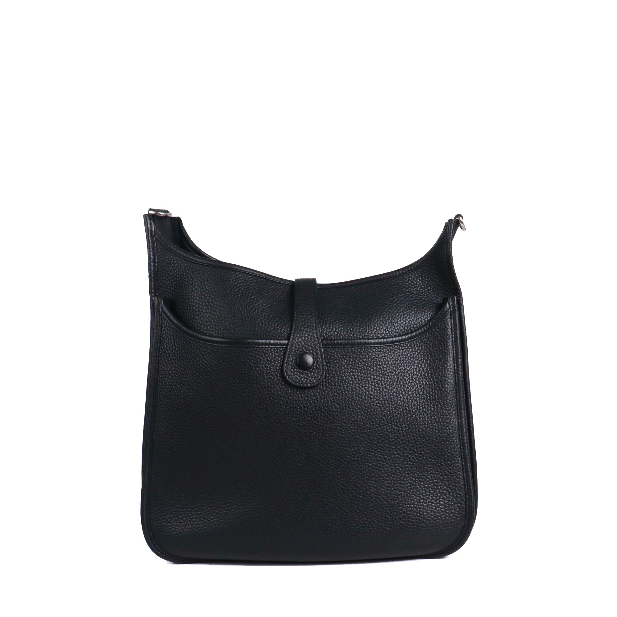 HERMÈS - Sac à bandoulière Evelyne 29 Hermès en cuir Clémence noir
