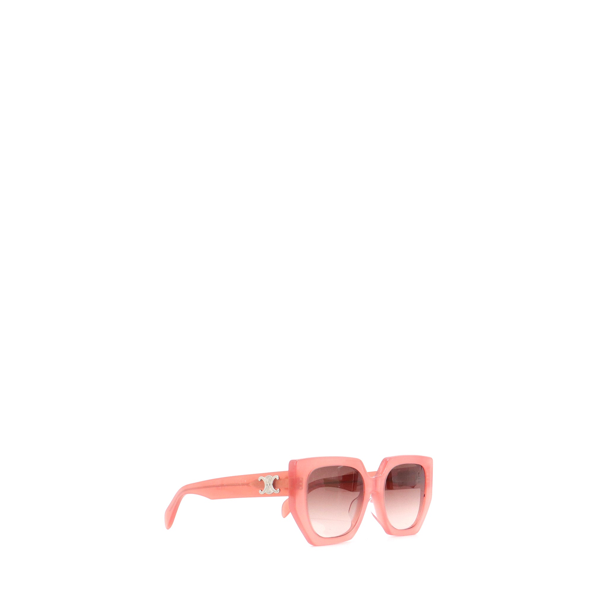 CELINE - Lunettes de soleil Triomphe Celine en plastique rose pâle