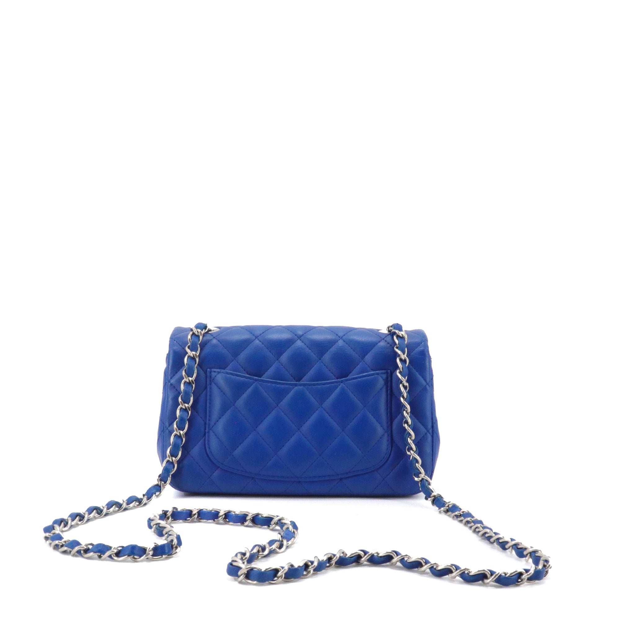 CHANEL - Sac à bandoulière Timeless/Classique mini rectangle Chanel en cuir bleu