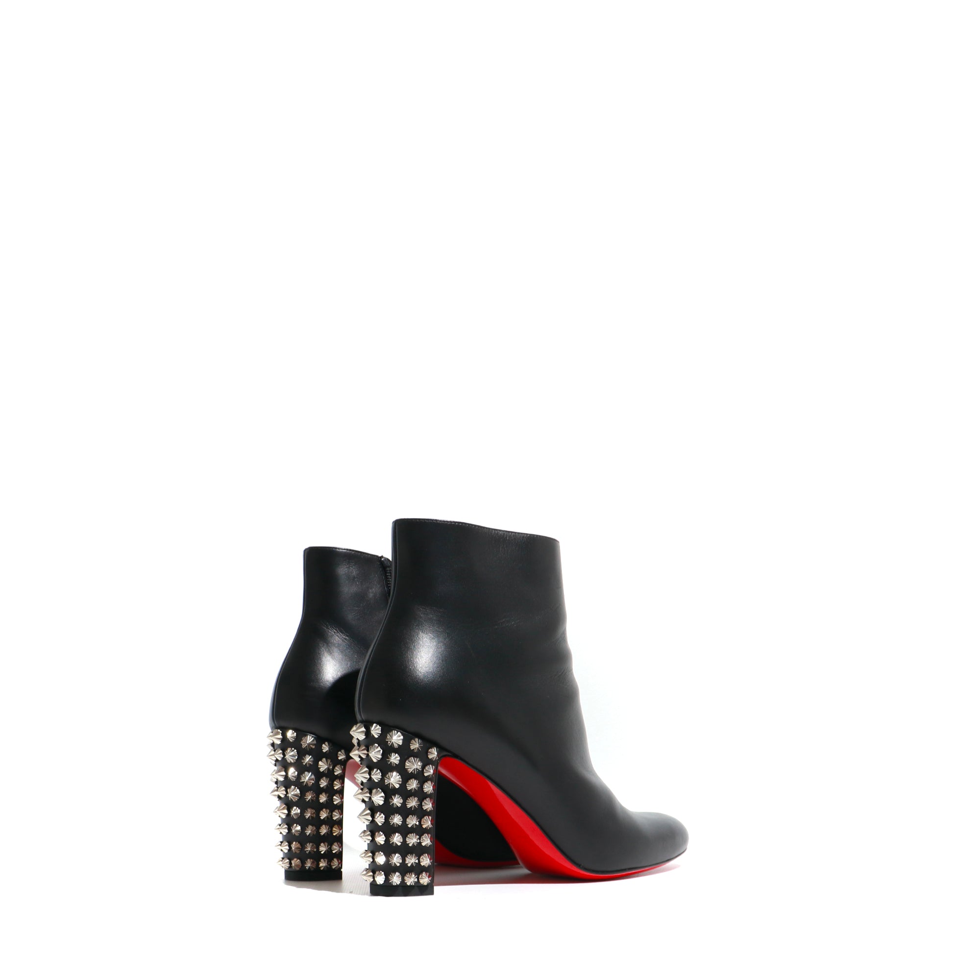 LOUBOUTIN - Bottines Suzi Folk en cuir noir (T38,5)