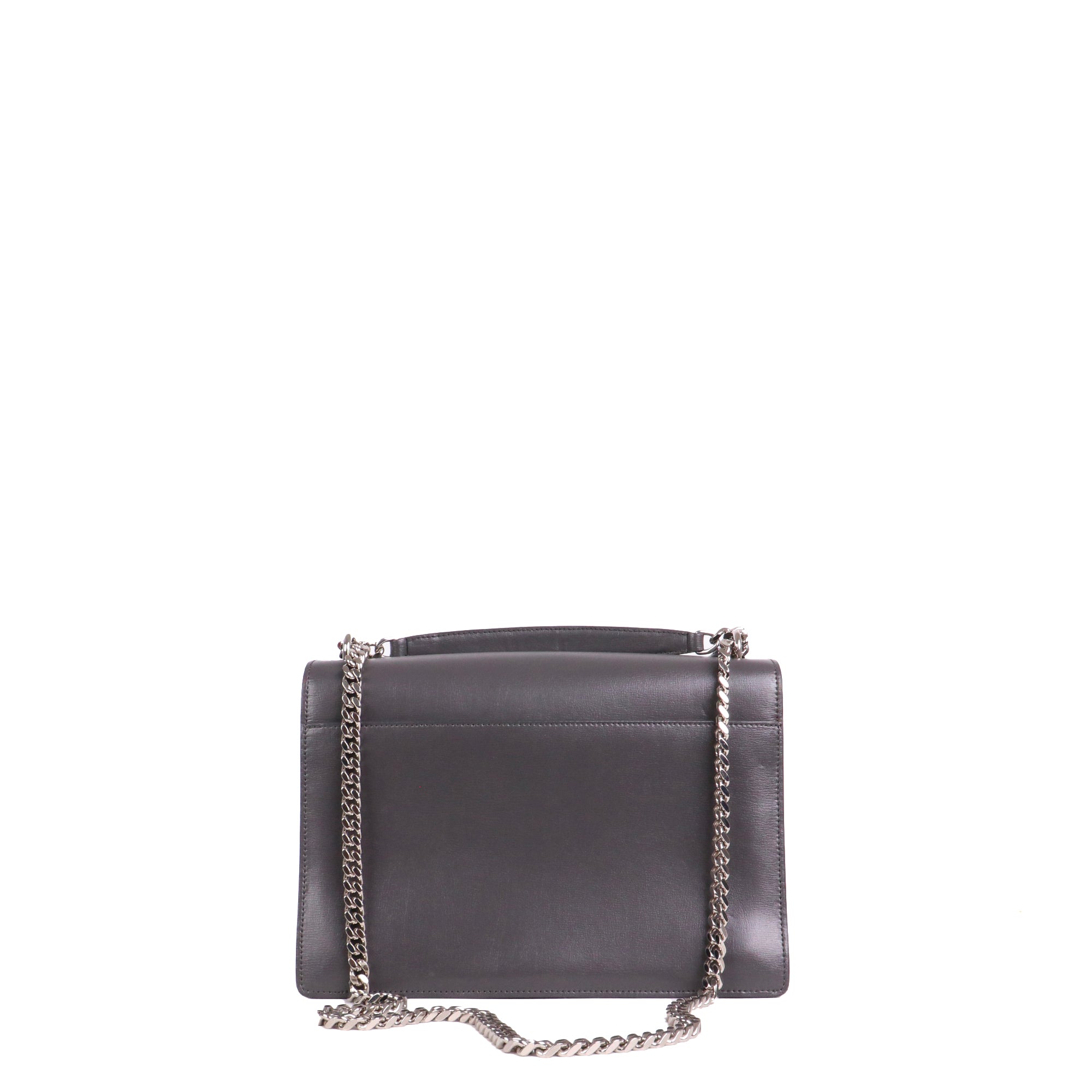 SAINT LAURENT - Sac à bandoulière Sunset Large Saint Laurent en cuir lisse gris