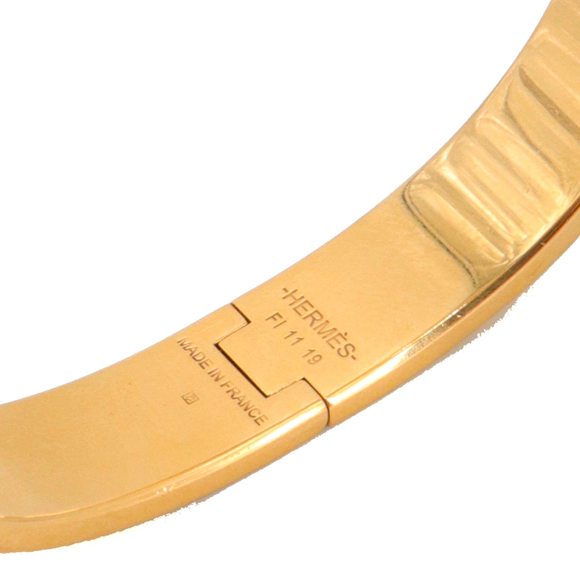 HERMÈS - Bracelet Clic H Hermès en émail noir (T5)