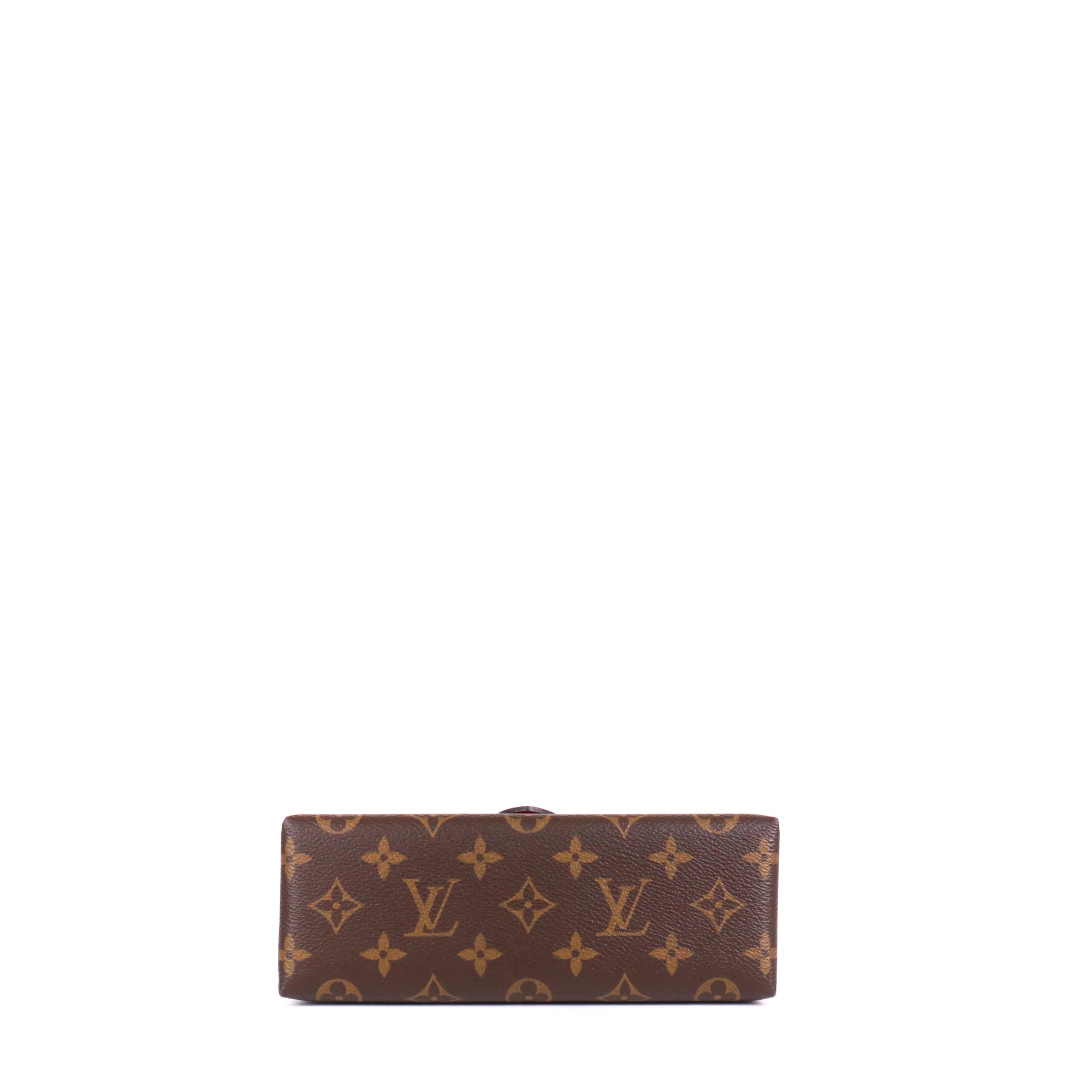 LOUIS VUITTON - Sac à bandoulière Locky BB Louis Vuitton en toile monogrammée et cuir rouge