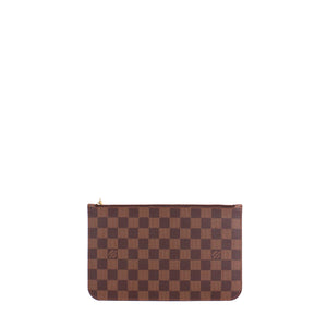 LOUIS VUITTON - Pochette Neverfull Louis Vuitton en toile damier ébène
