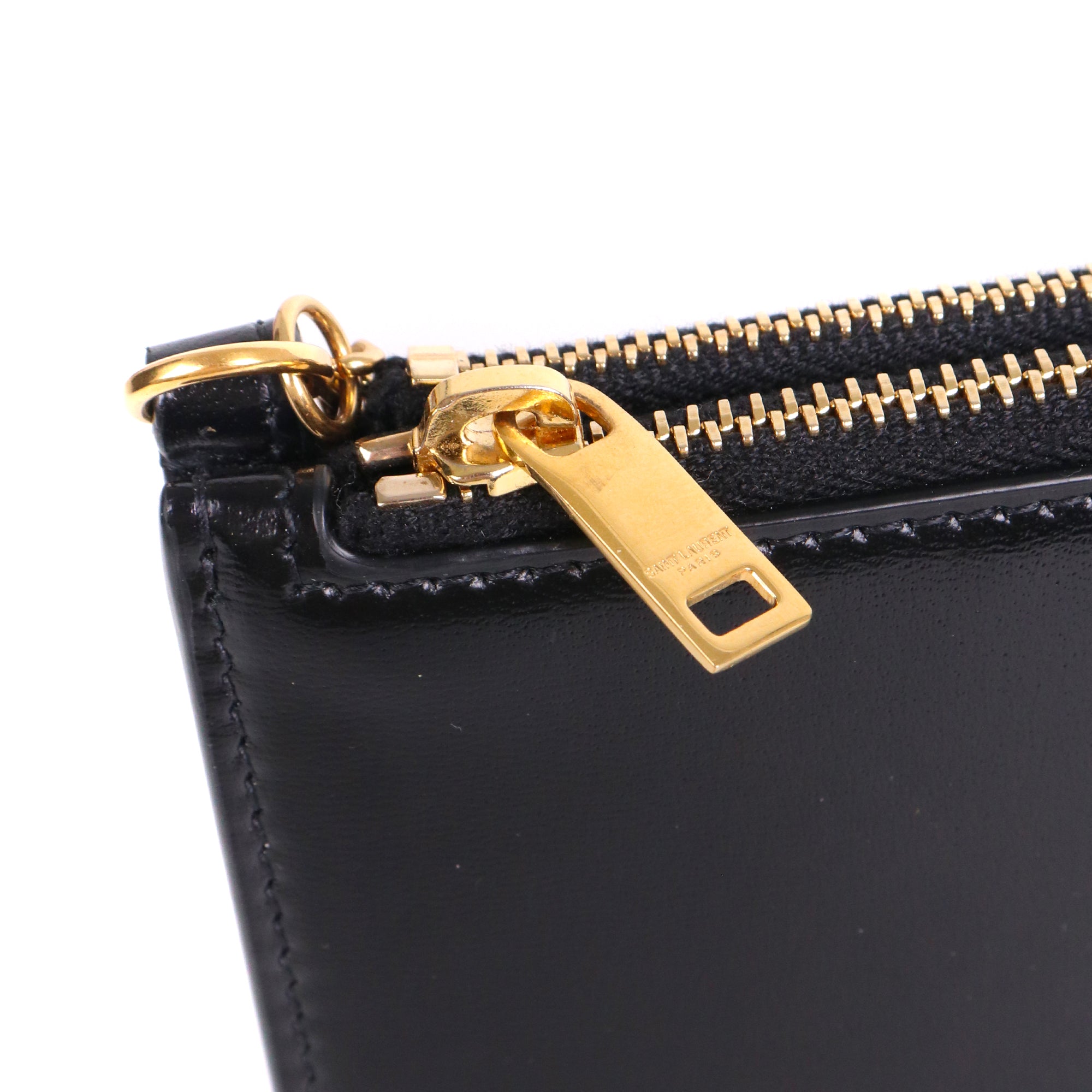 SAINT LAURENT - Sac à bandoulière Double Zip Saint Laurent en cuir lisse noir