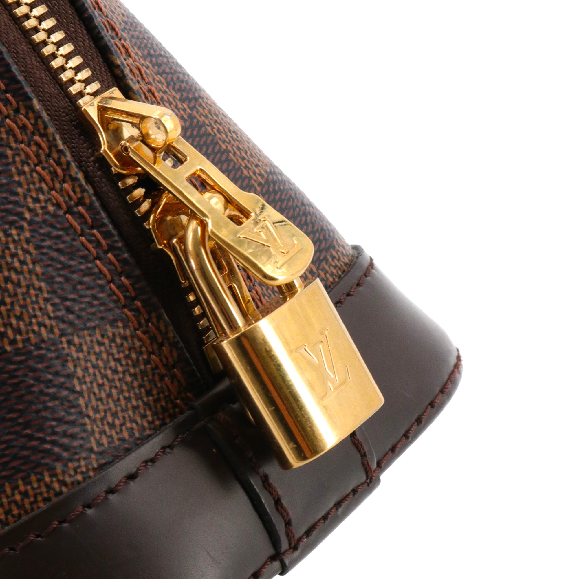 LOUIS VUITTON - Sac à bandoulière Alma BB Louis Vuitton en toile damier ébène