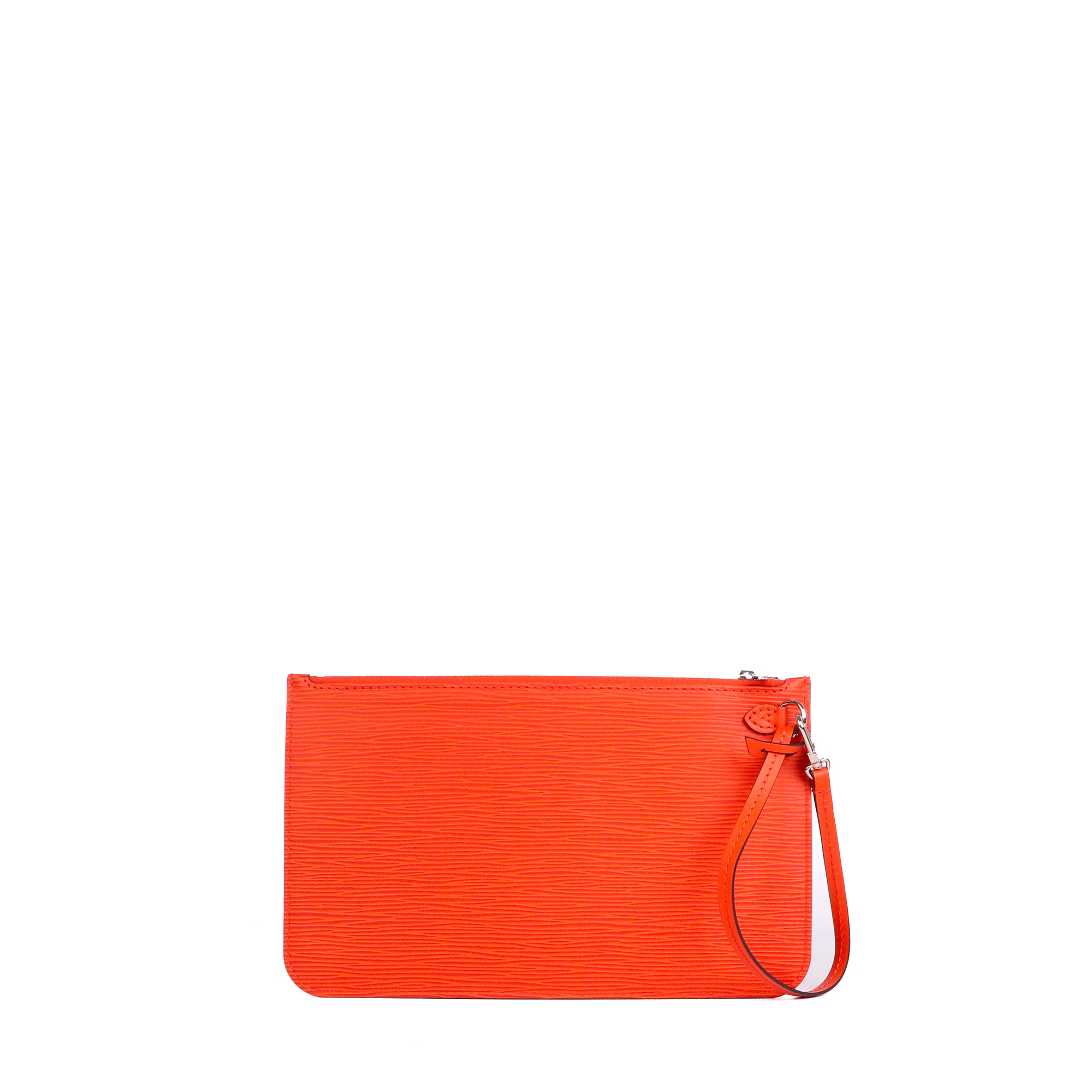 LOUIS VUITTON - Pochette Neverfull Louis Vuitton en cuir épi orange