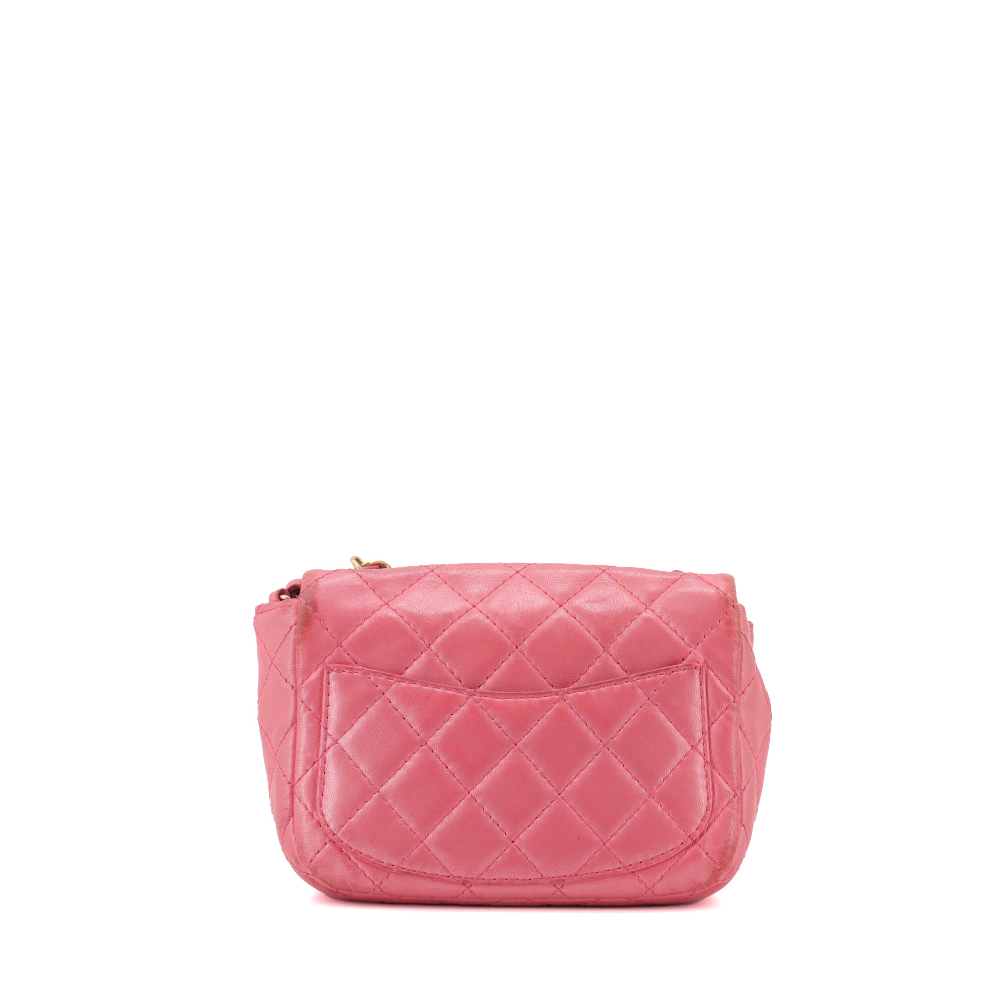 CHANEL - Sac à bandoulière Timeless/Classique Mini Square Chanel en cuir rose édition limitée