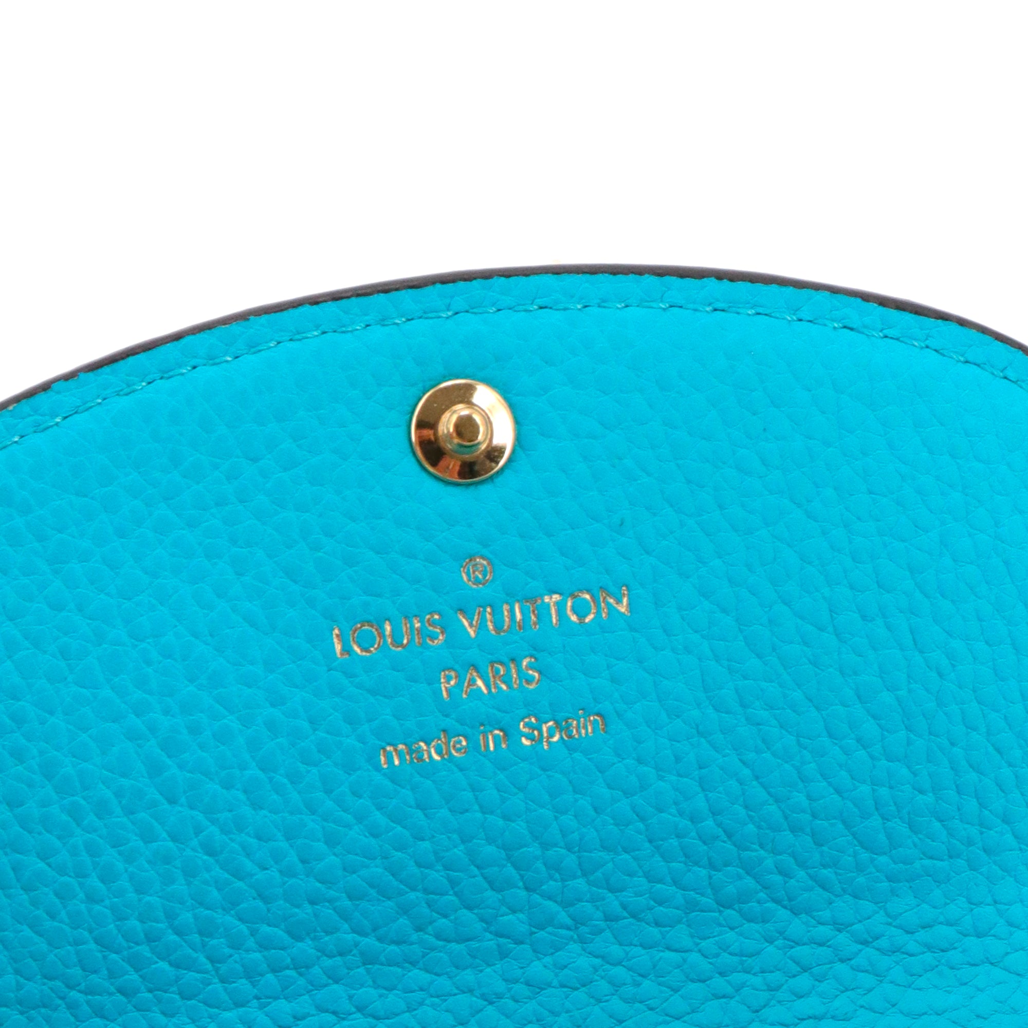 LOUIS VUITTON - Porte monnaie Rosalie Louis Vuitton en cuir empreinte bleu