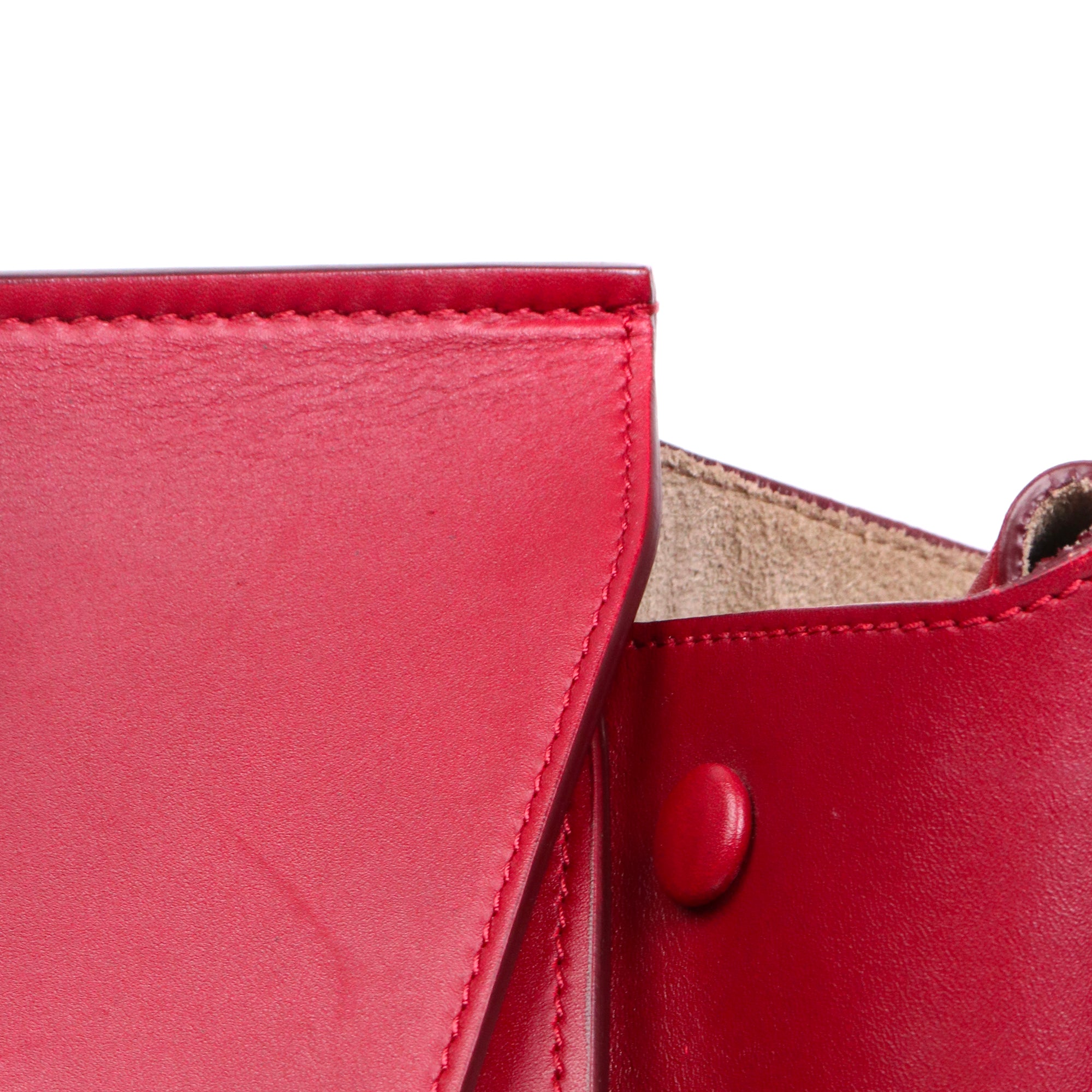 CELINE - Sac à main Tie Celine en cuir bordeaux