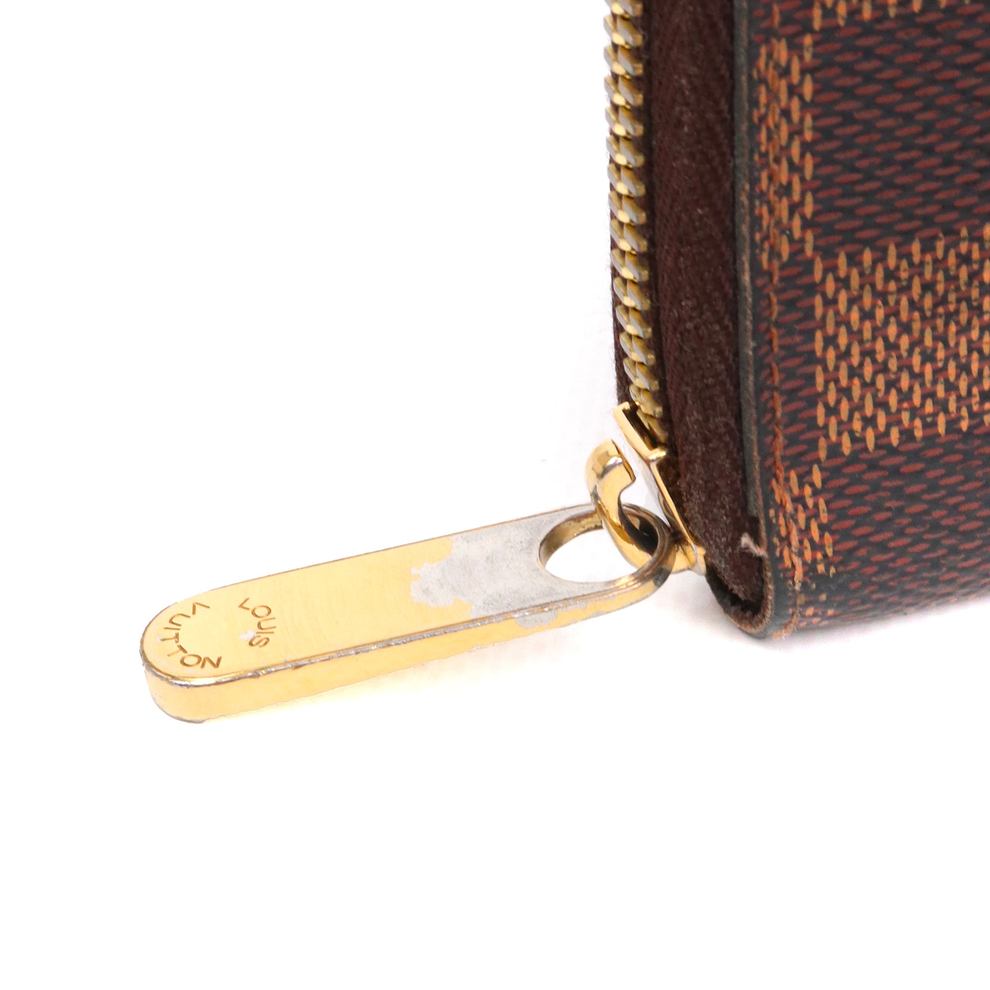 LOUIS VUITTON - Portefeuille Zippy Louis Vuitton en toile damier ébène