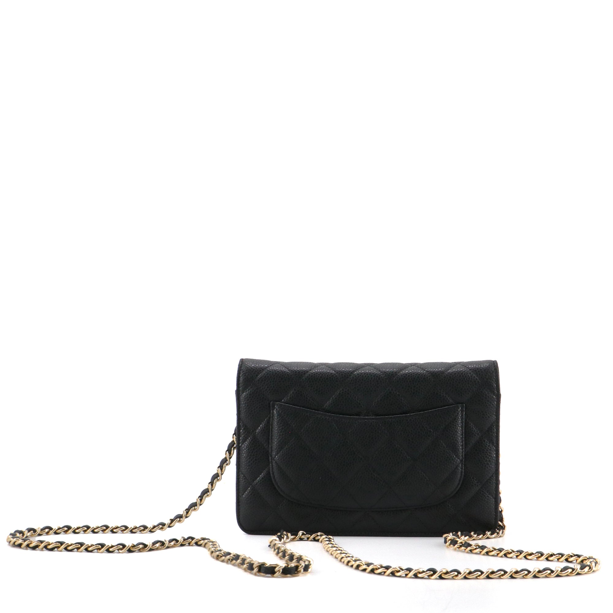 CHANEL - Sac à bandoulière Wallet On Chain Classique /Timeless Chanel en cuir caviar noir