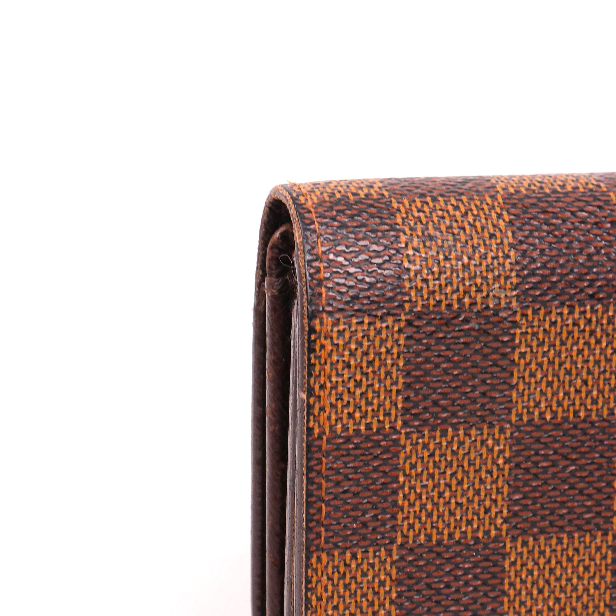 LOUIS VUITTON - Portefeuille Trésor Louis Vuitton en toile damier ébène